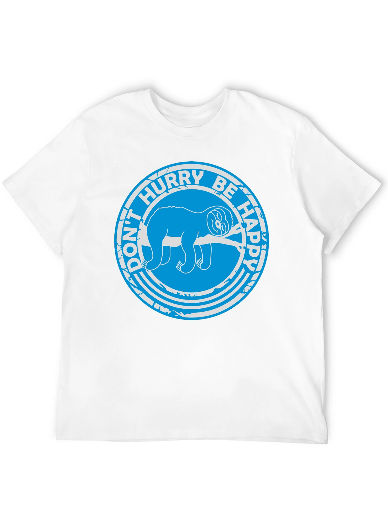 Dont Hurry Be Happy Sloth T-Shirt - Black