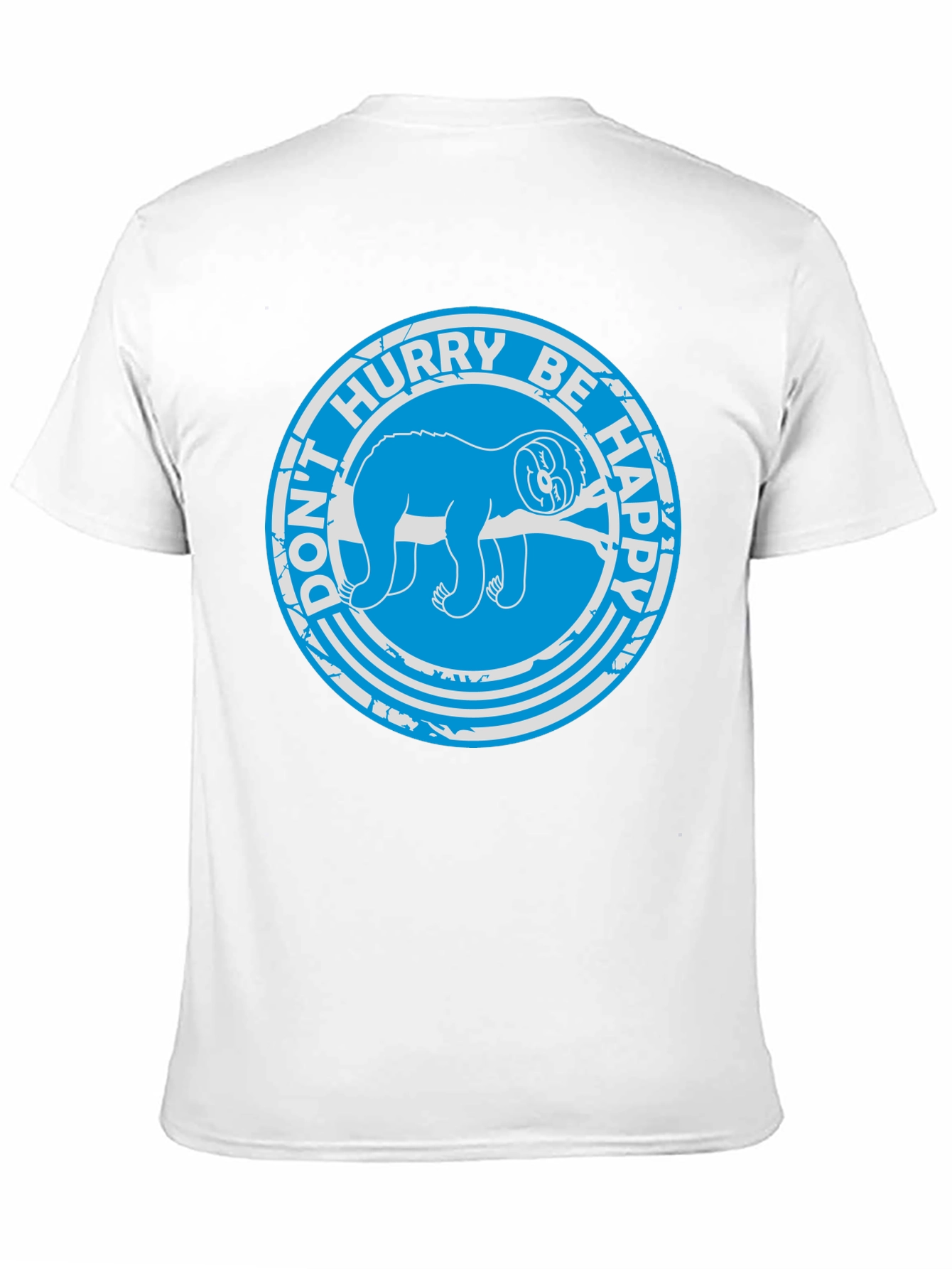 Dont Hurry Be Happy Sloth T-Shirt - Black