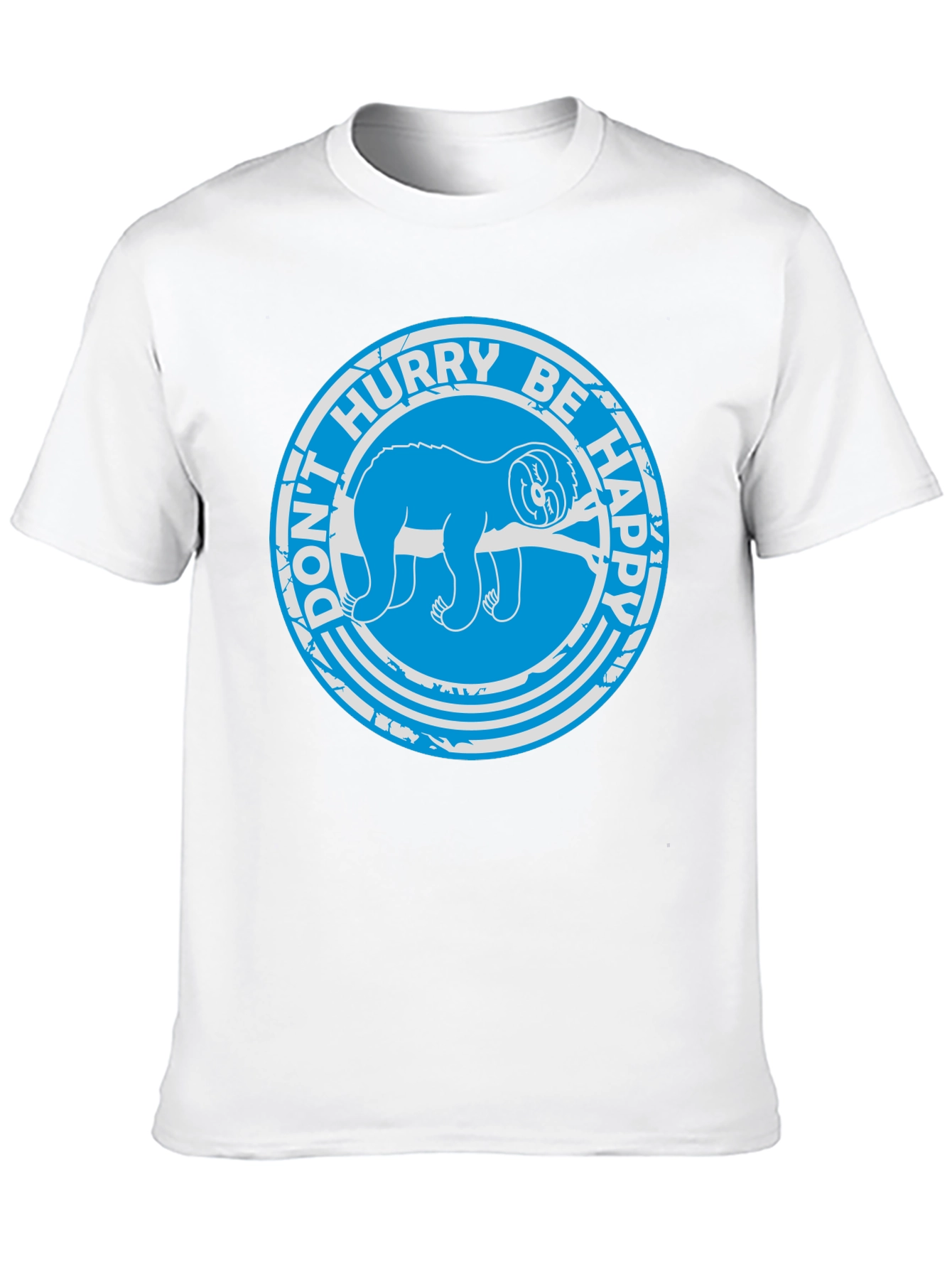 Dont Hurry Be Happy Sloth T-Shirt - Black