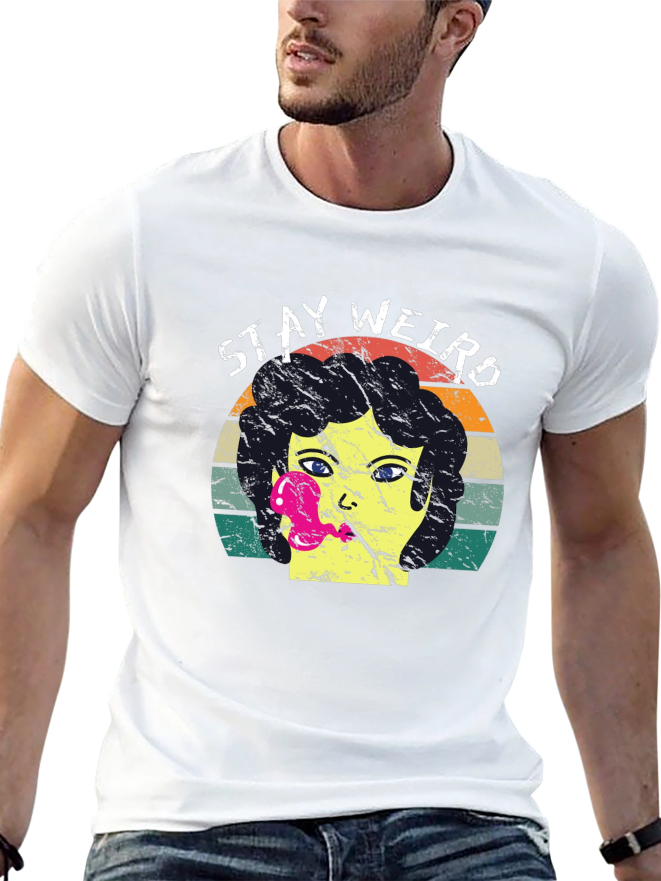 Stay Weird Graphic Tee - Retro Style