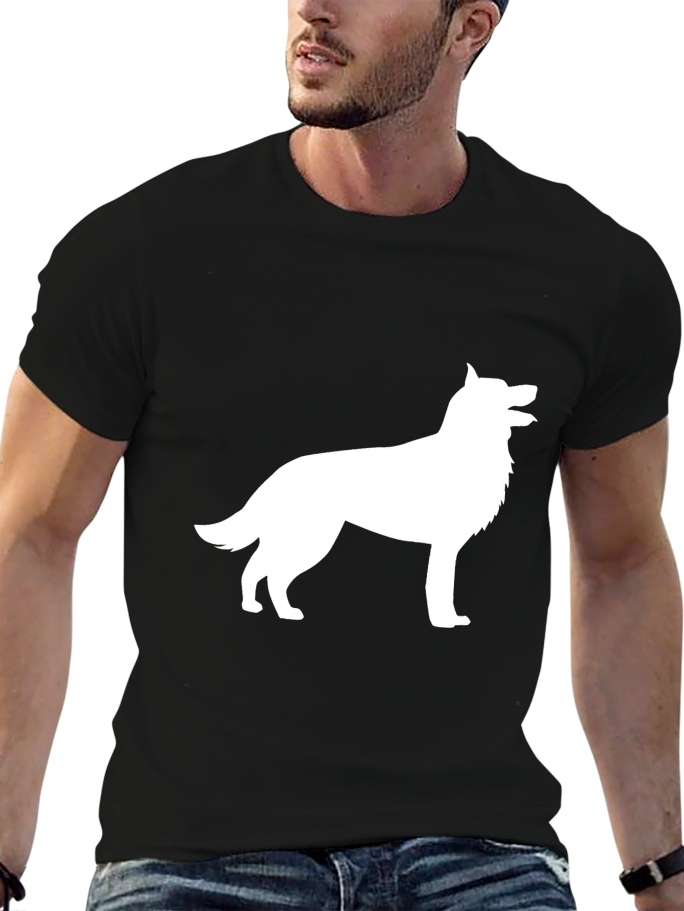 Dog Silhouette Black T-Shirt