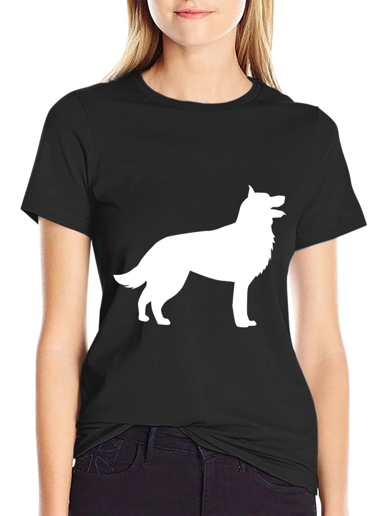 Dog Silhouette Black T-Shirt