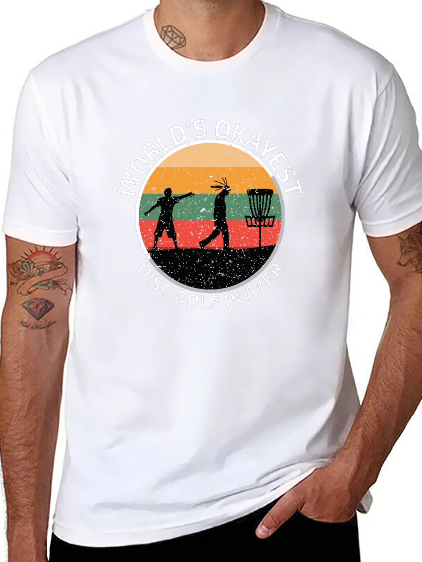 Worlds Okayest Disc Golf Player Black T-Shirt