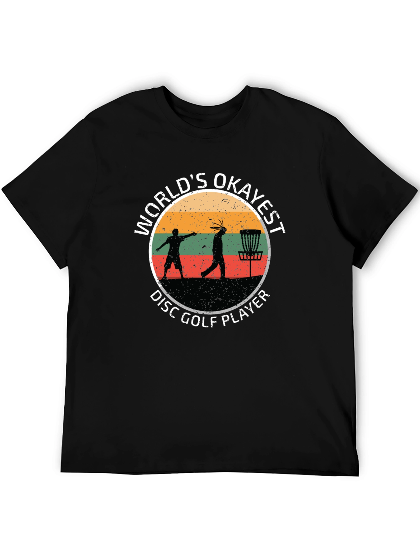Worlds Okayest Disc Golf Player Black T-Shirt