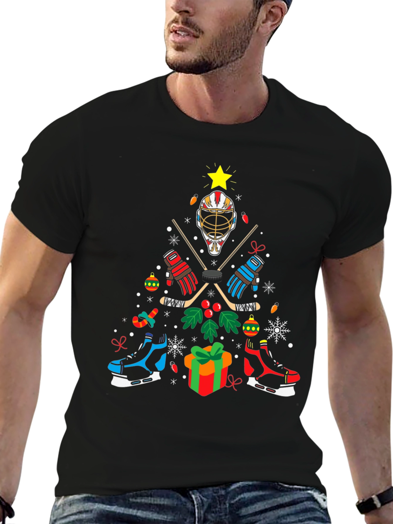 Hockey Christmas Tree T-Shirt