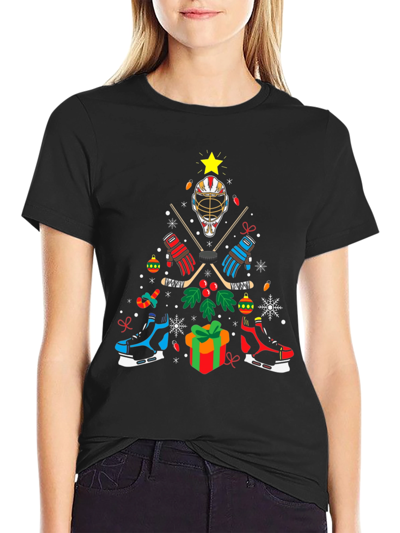 Hockey Christmas Tree T-Shirt