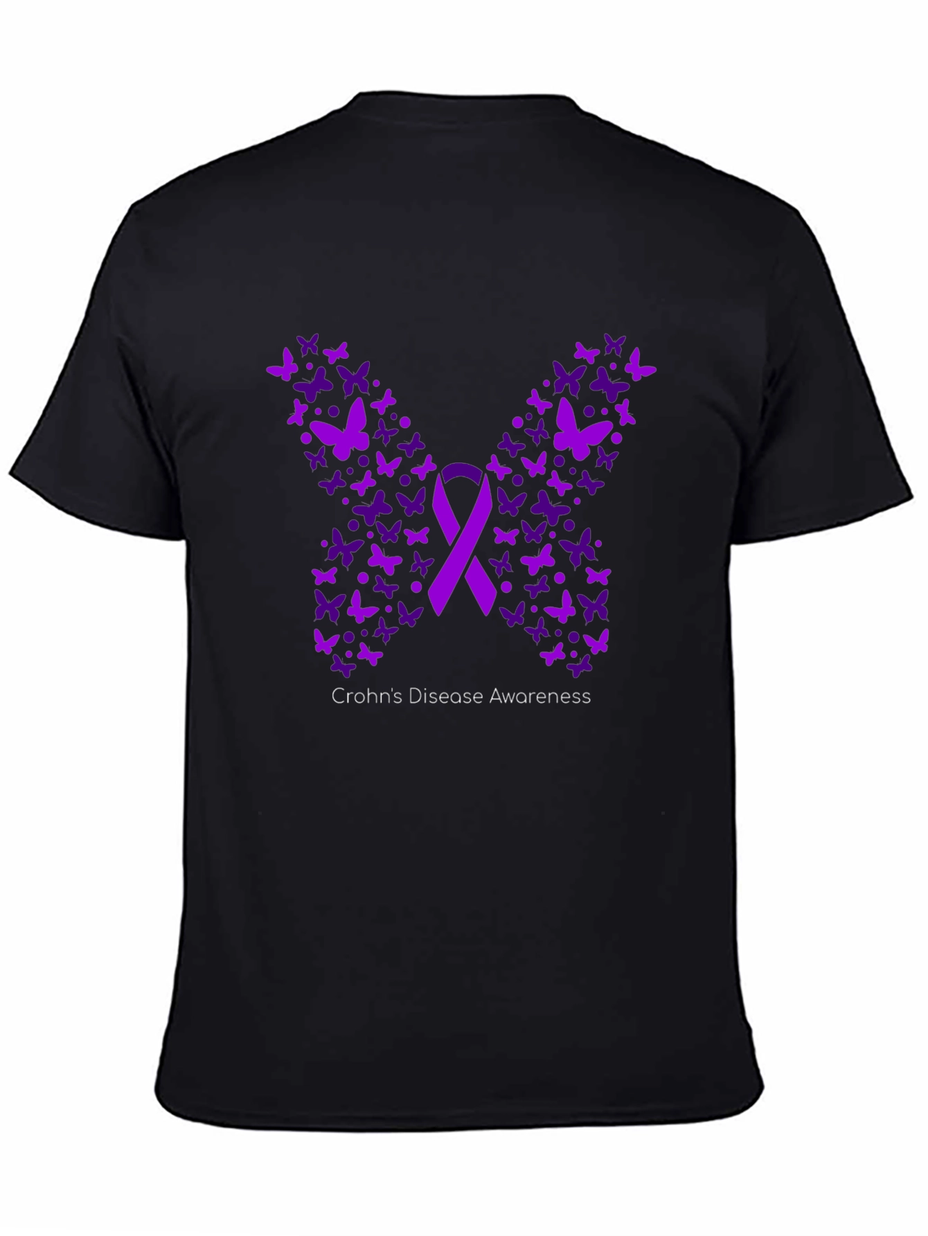 Crohns Disease Awareness Butterfly Ribbon T-Shirt