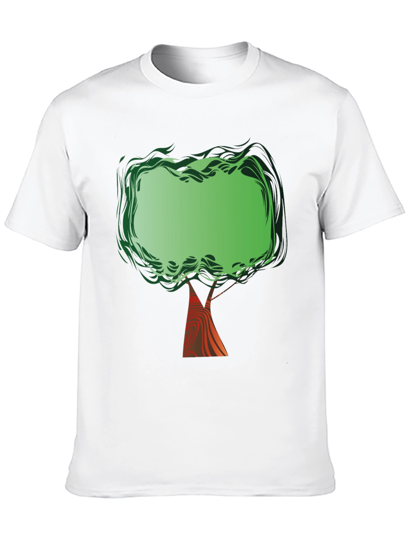 Green Tree Graphic Print Black T-Shirt
