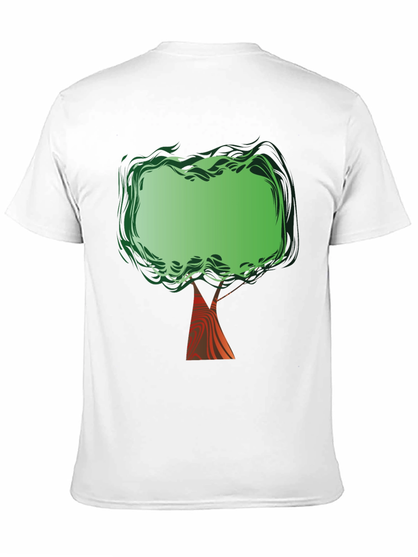 Green Tree Graphic Print Black T-Shirt