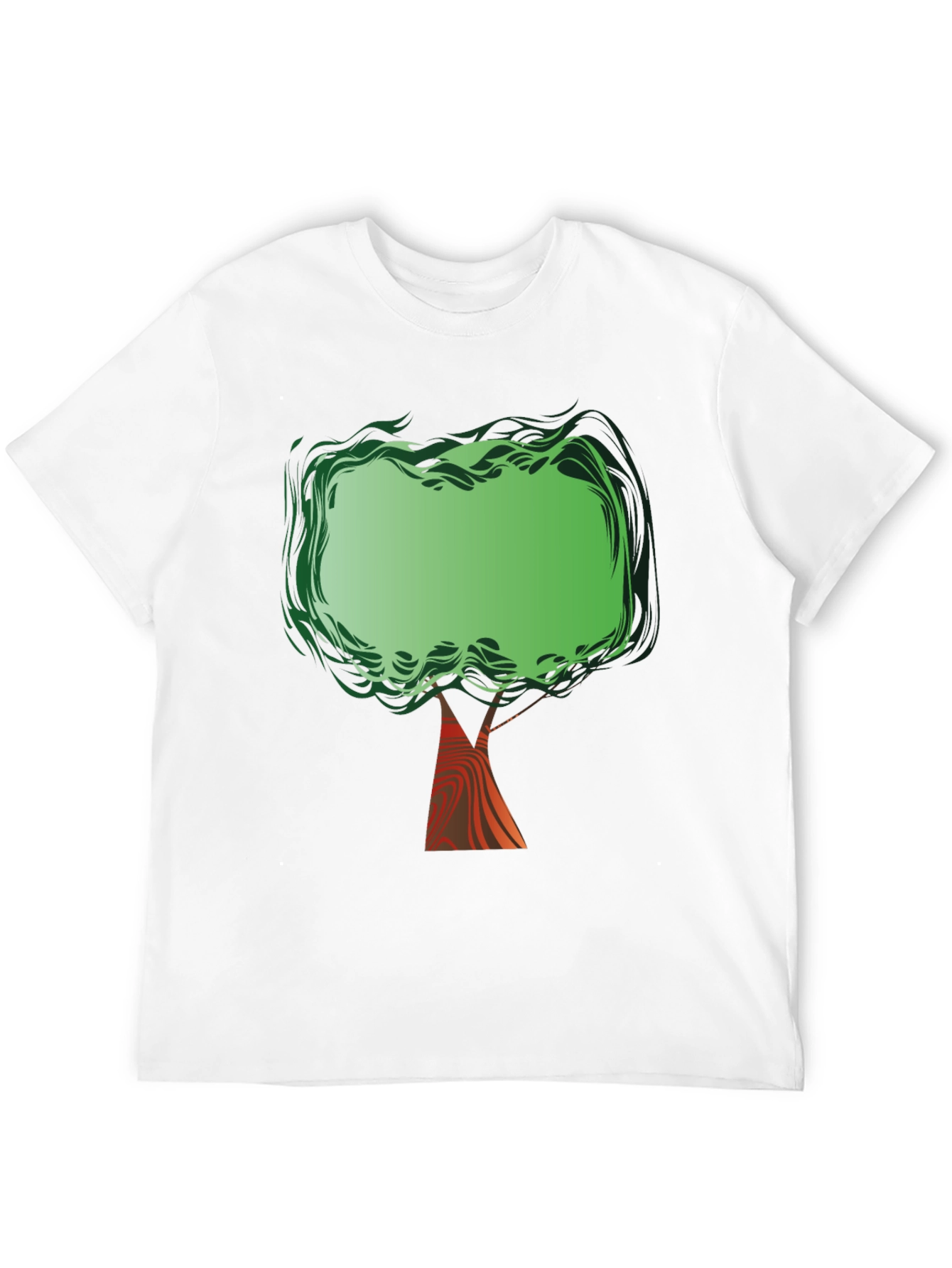 Green Tree Graphic Print Black T-Shirt