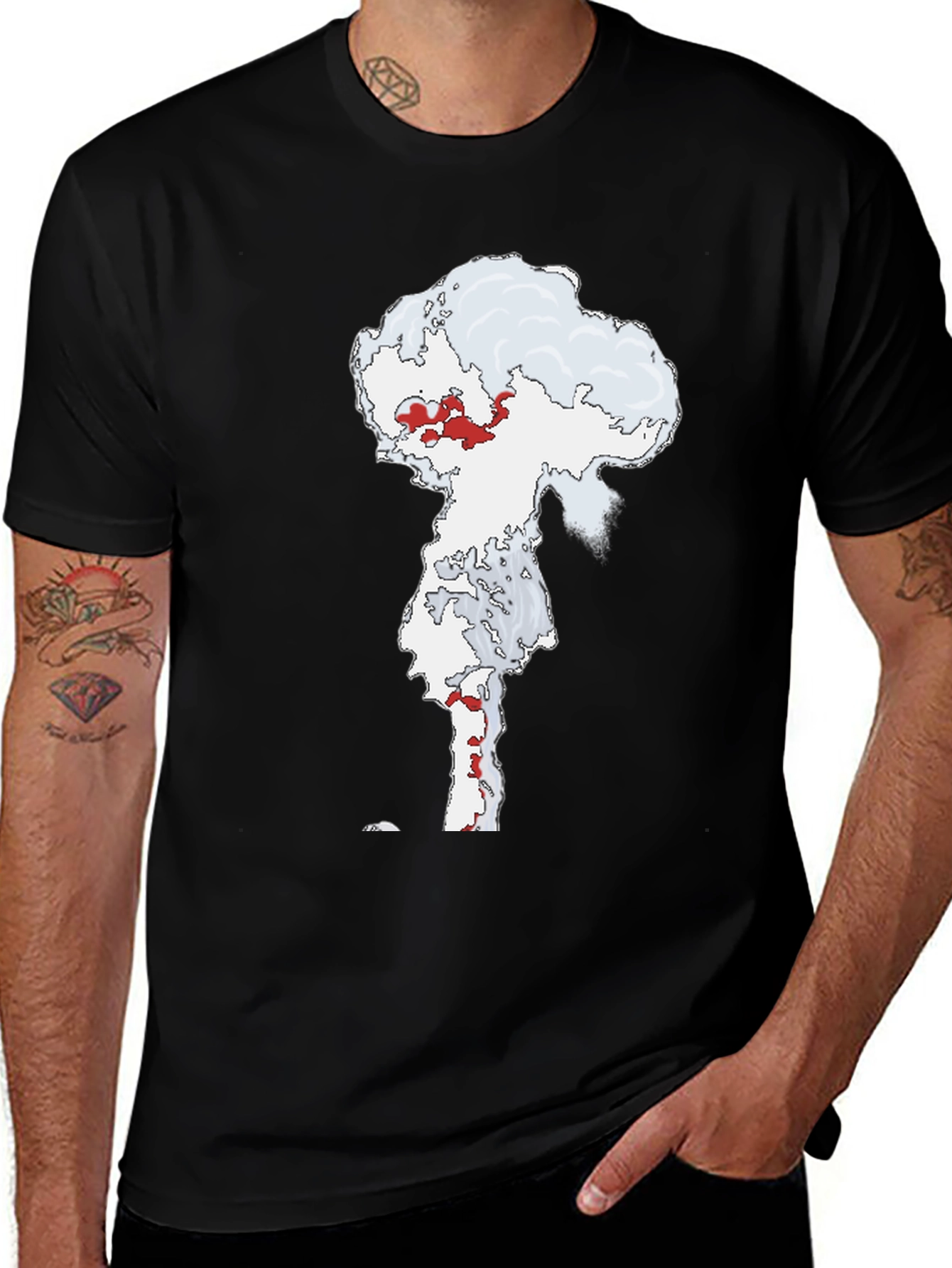 Atomic Cloud Graphic Tee - Black Cotton Blend