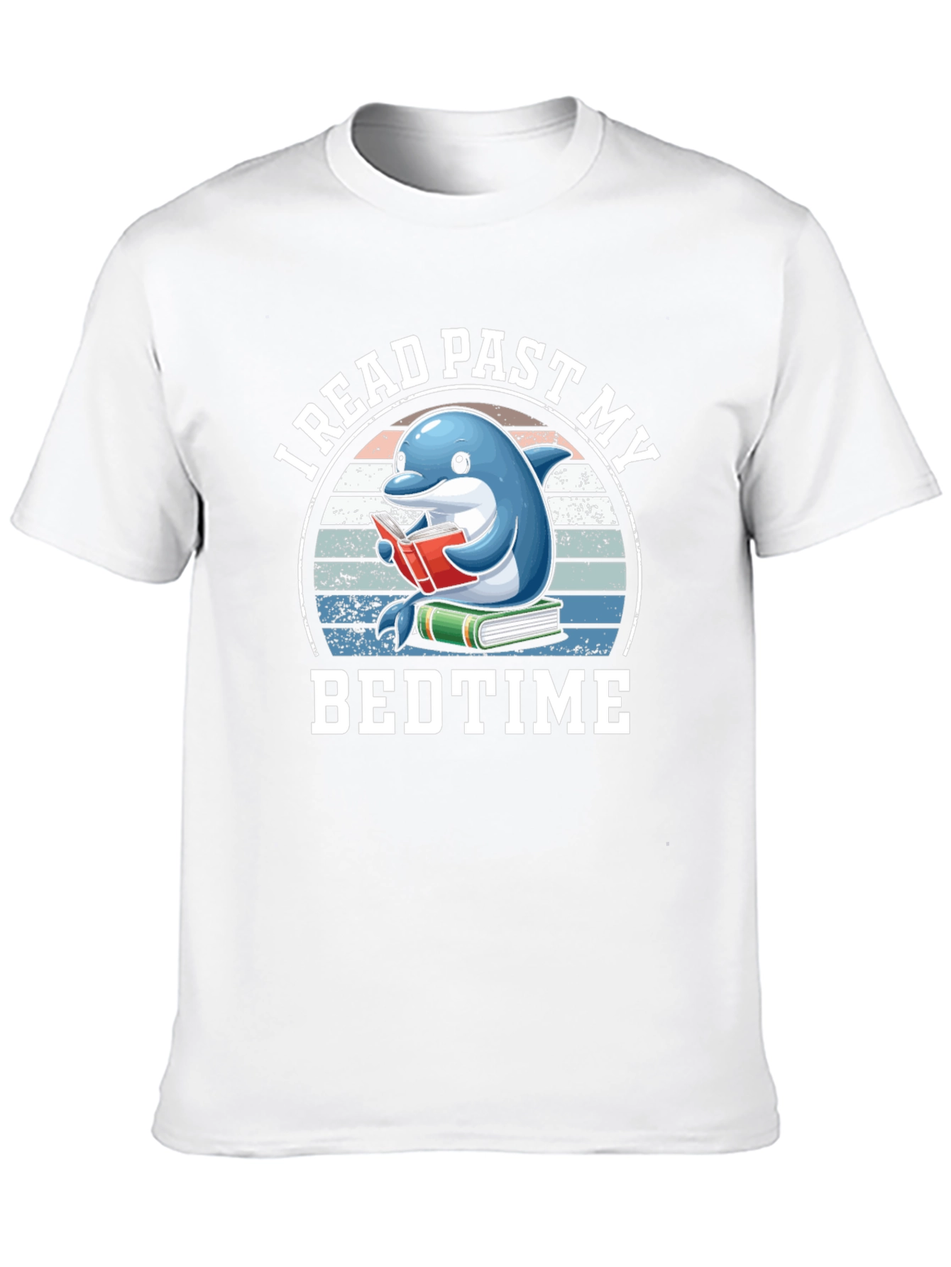 Funny Dolphin Reading Book Graphic Tee