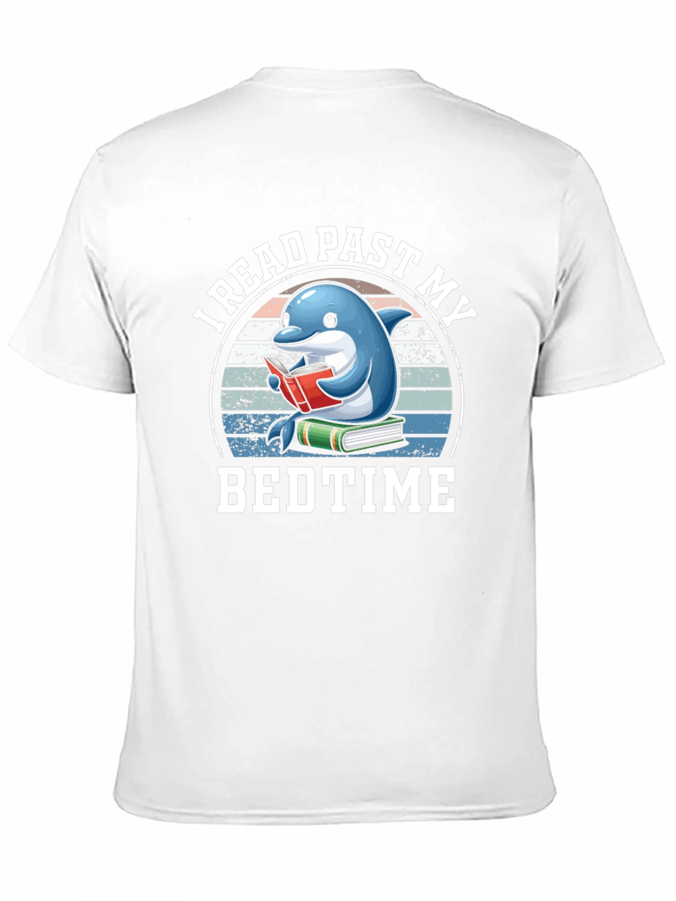Funny Dolphin Reading Book Graphic Tee