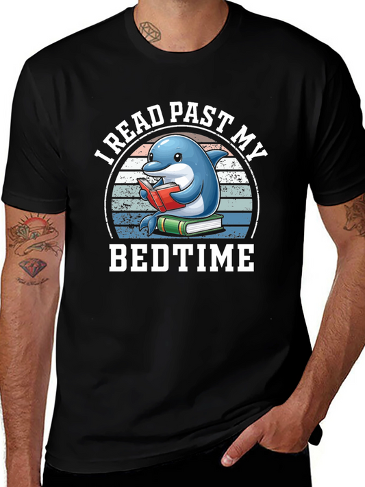 Funny Dolphin Reading Book Graphic Tee