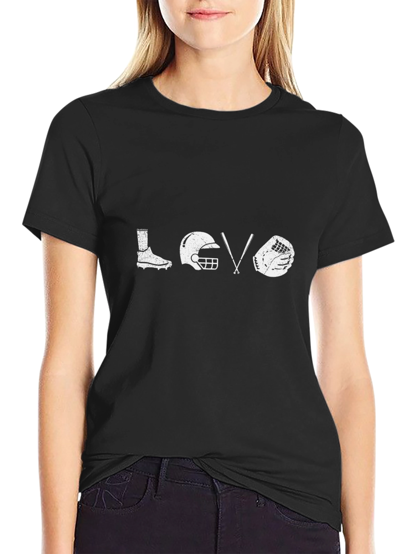Baseball Love Graphic Tee - Black