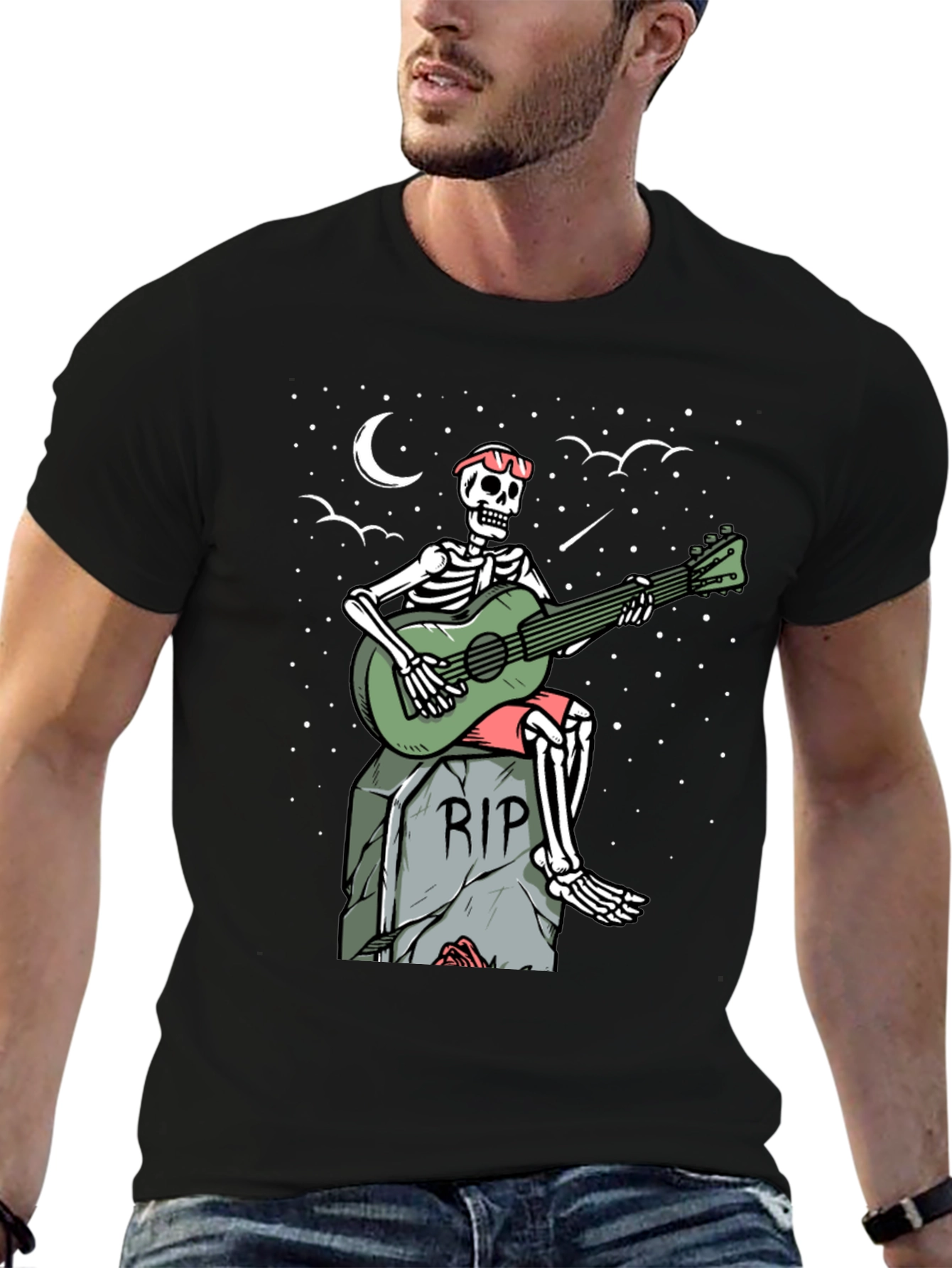Skeleton Guitarist Graphic Tee