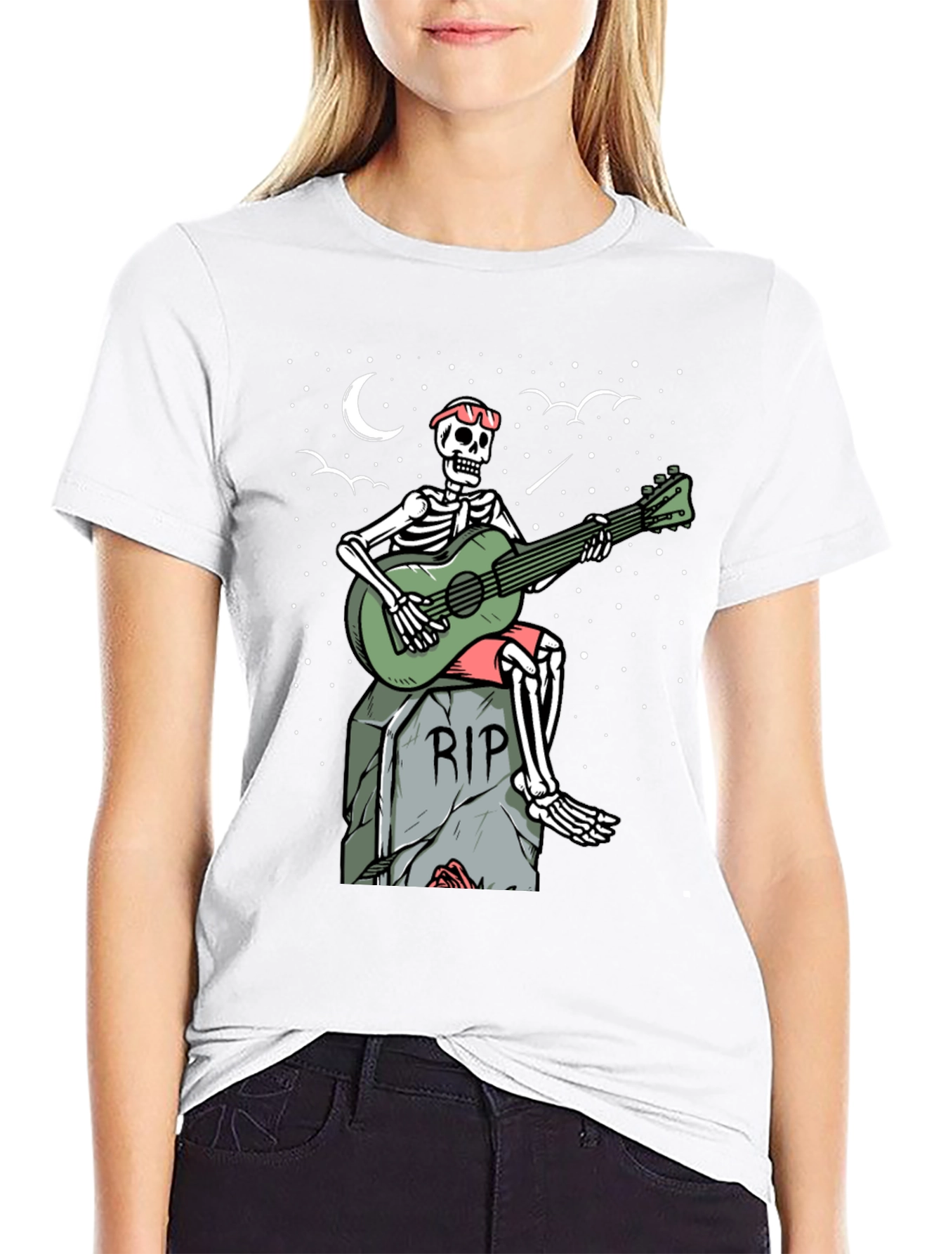 Skeleton Guitarist Graphic Tee