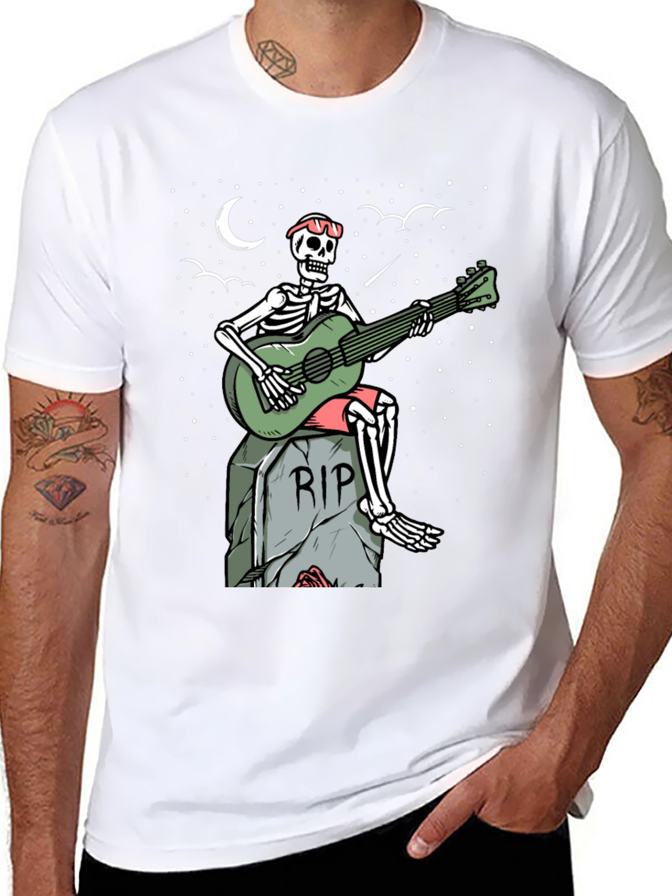 Skeleton Guitarist Graphic Tee