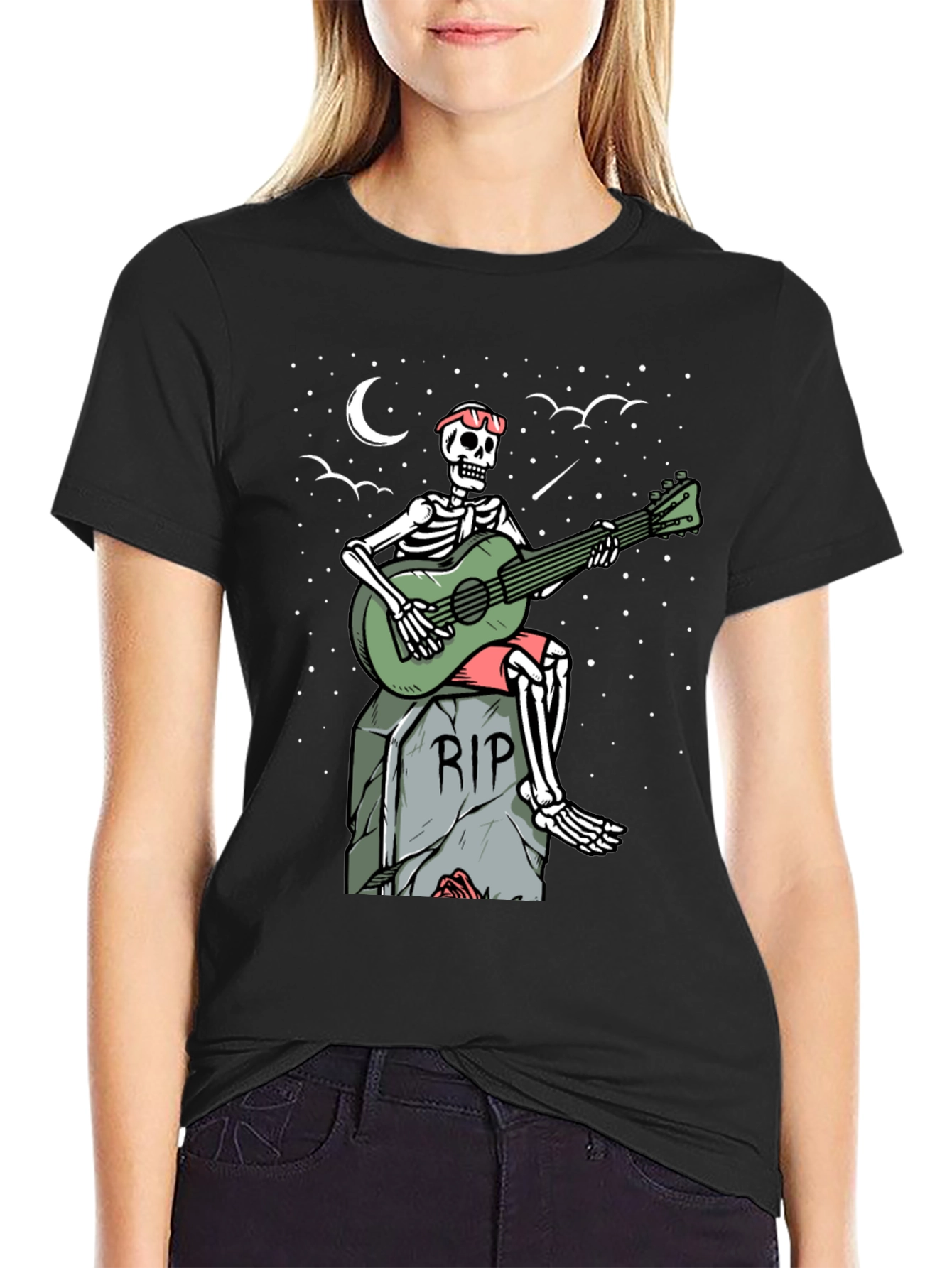 Skeleton Guitarist Graphic Tee