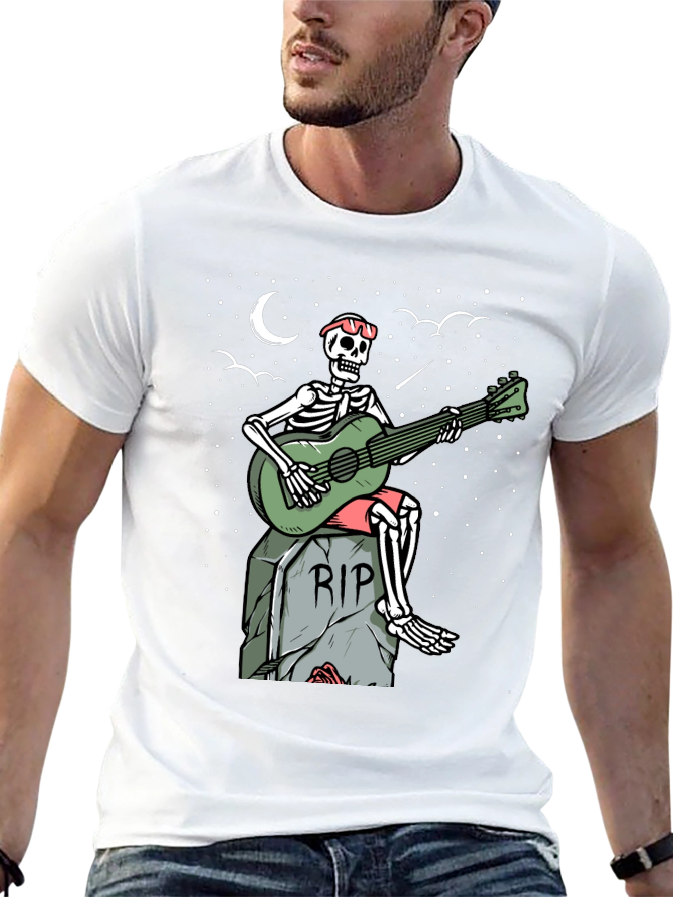 Skeleton Guitarist Graphic Tee