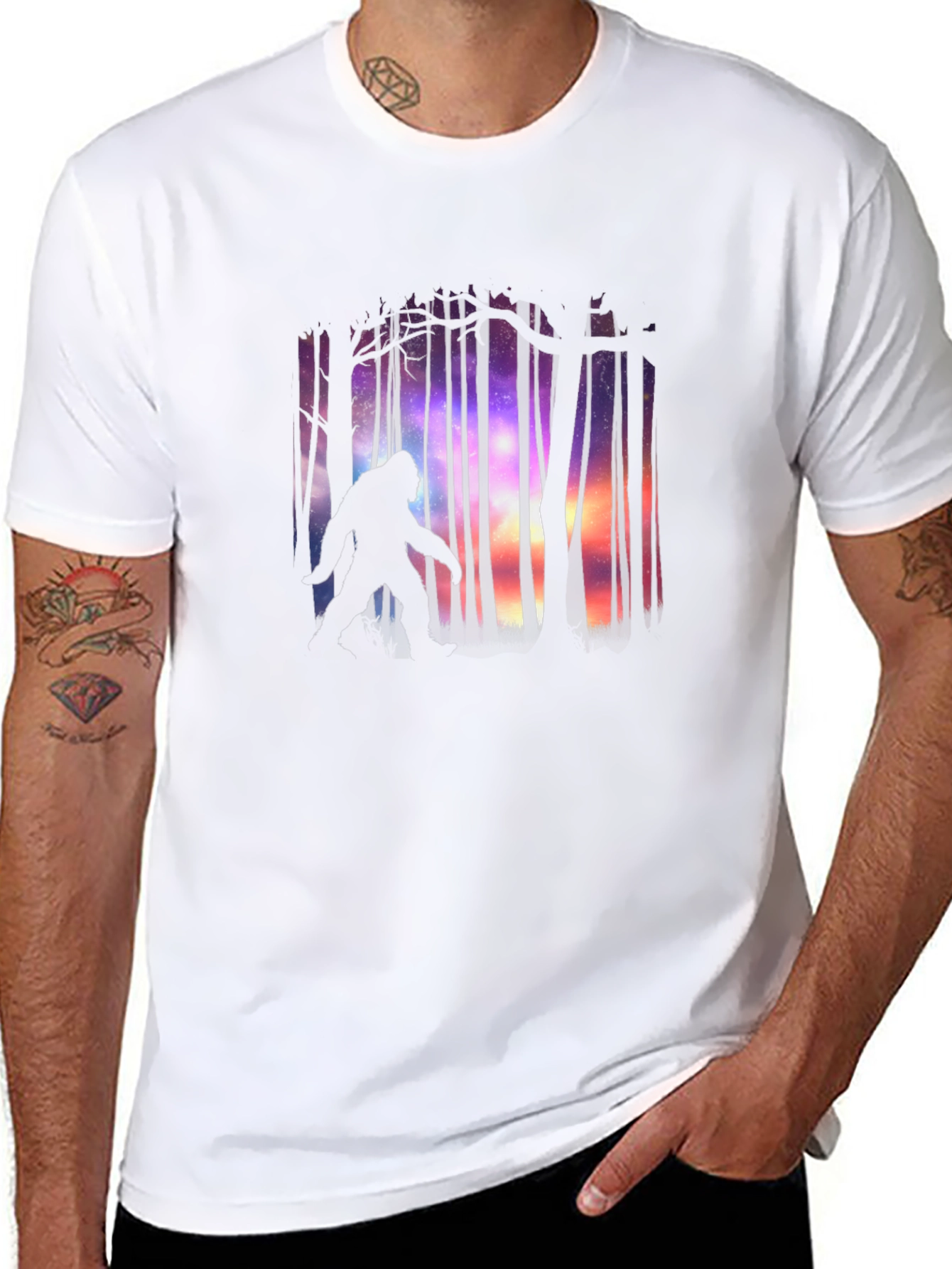 Bigfoot Forest Silhouette Graphic Tee