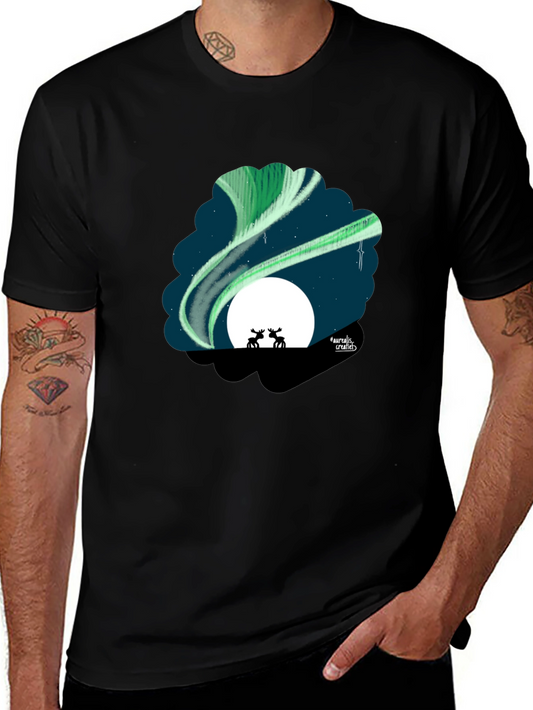 Aurora Borealis Graphic Tee - Midnight Moose Design