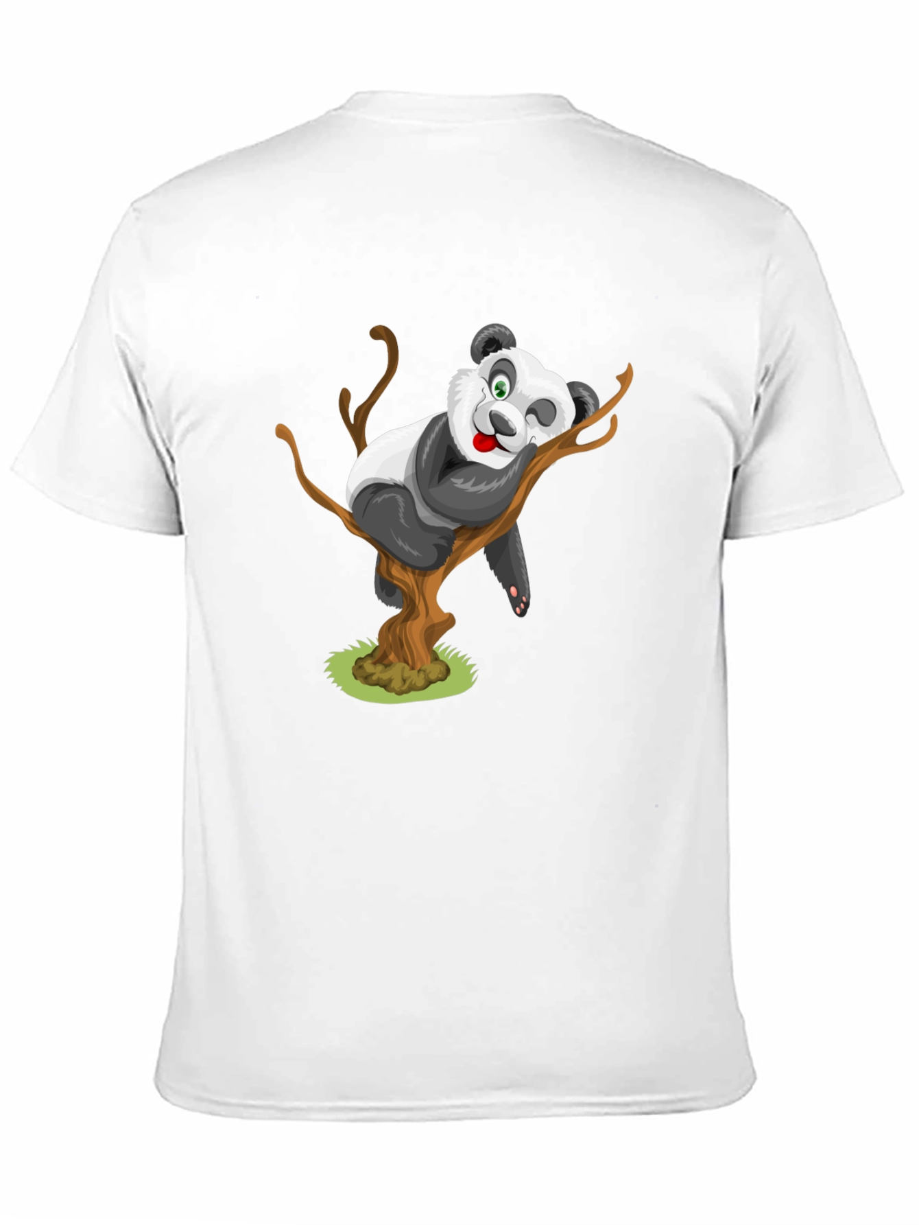 Cute Panda Cartoon Black T-Shirt
