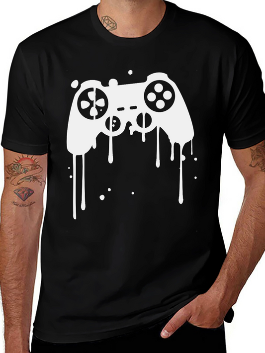 Gaming Controller Graphic Tee - Black Cotton T-Shirt