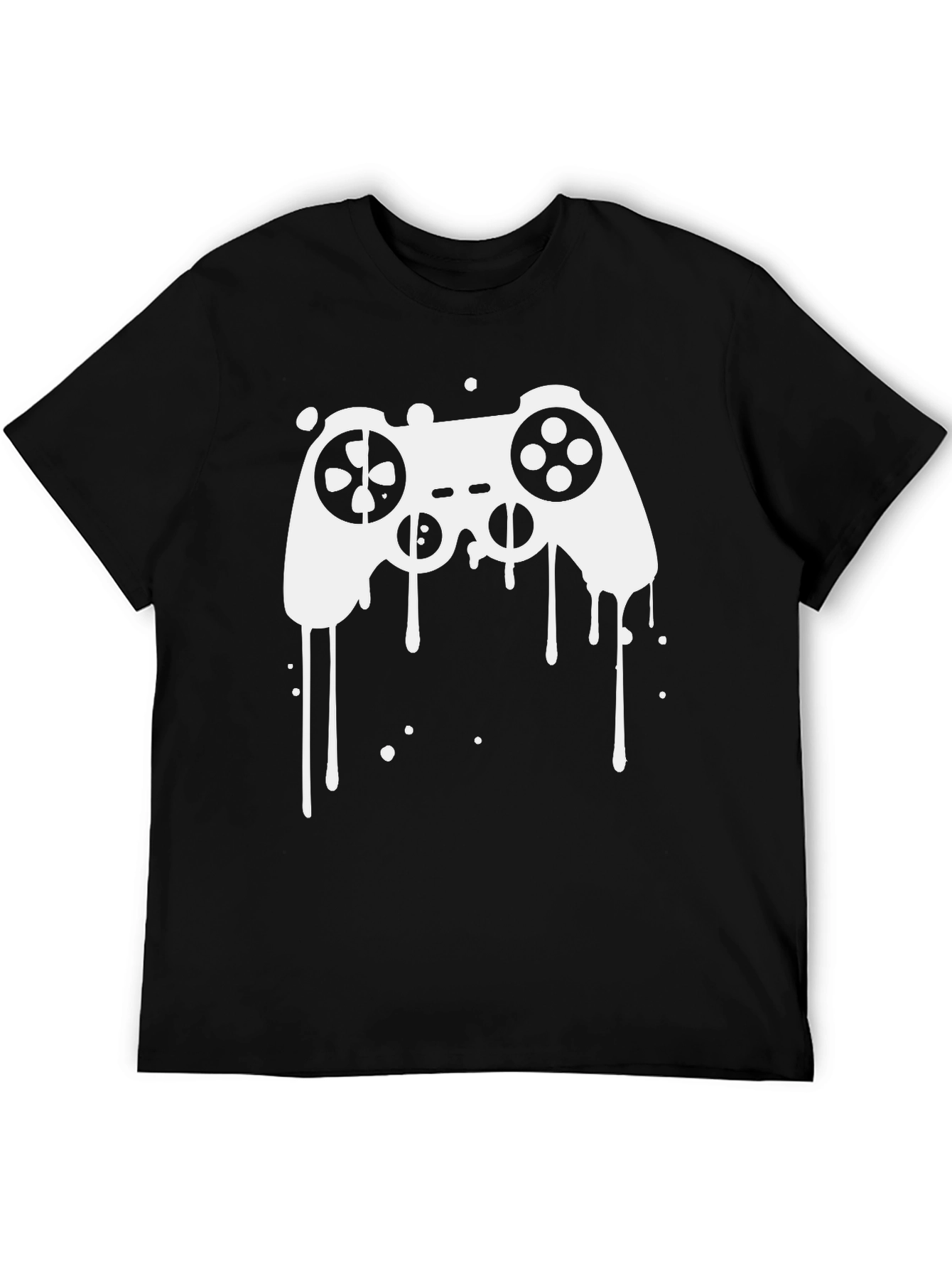 Gaming Controller Graphic Tee - Black Cotton T-Shirt