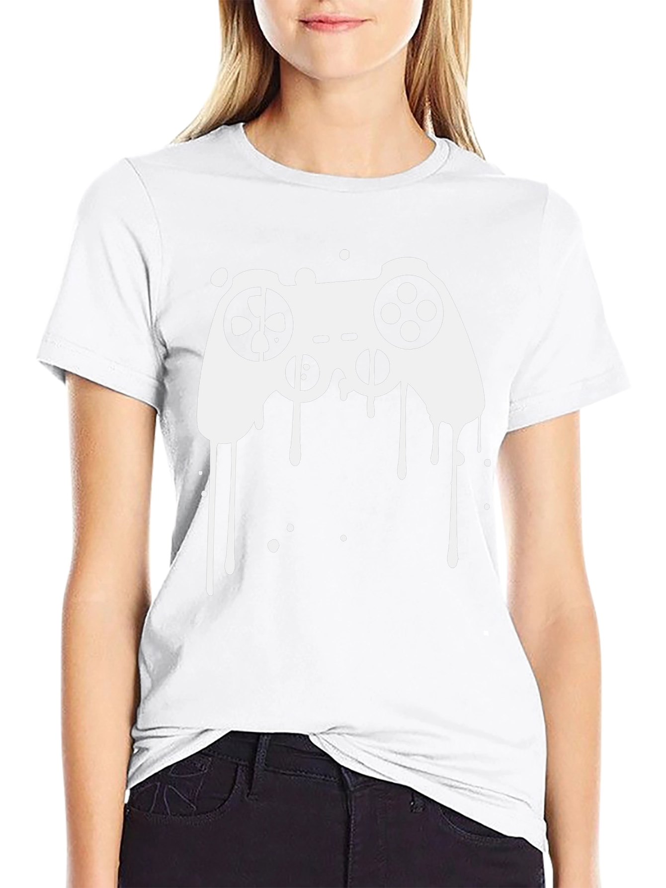 Gaming Controller Graphic Tee - Black Cotton T-Shirt