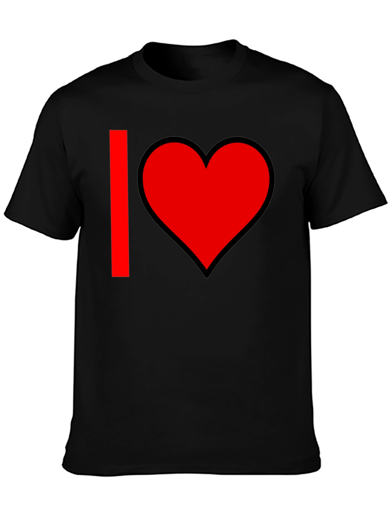 I Heart Graphic T-Shirt - Black Cotton Blend
