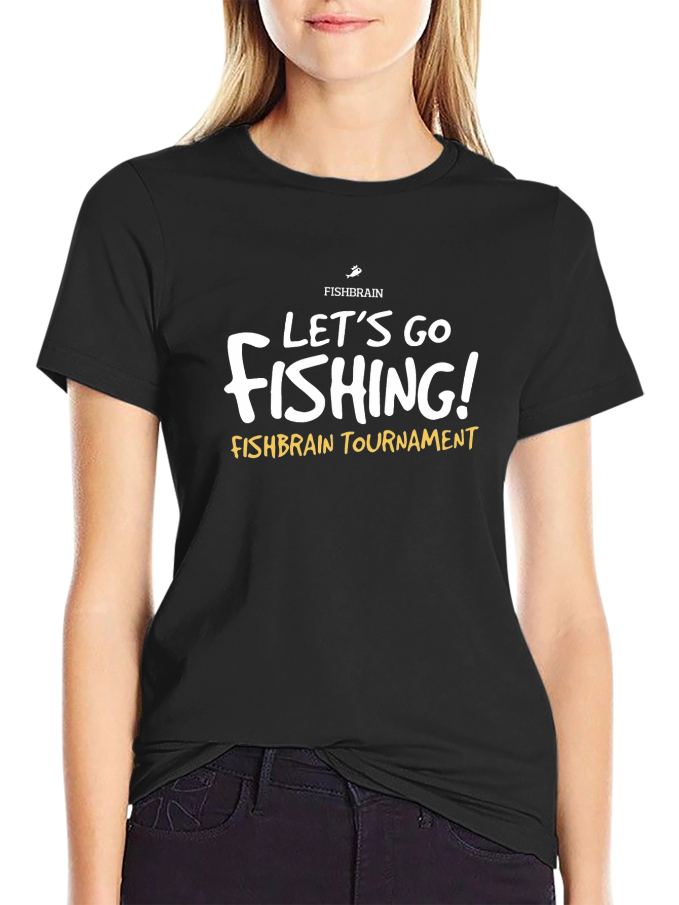 Lets Go Fishing! Black Tournament T-Shirt