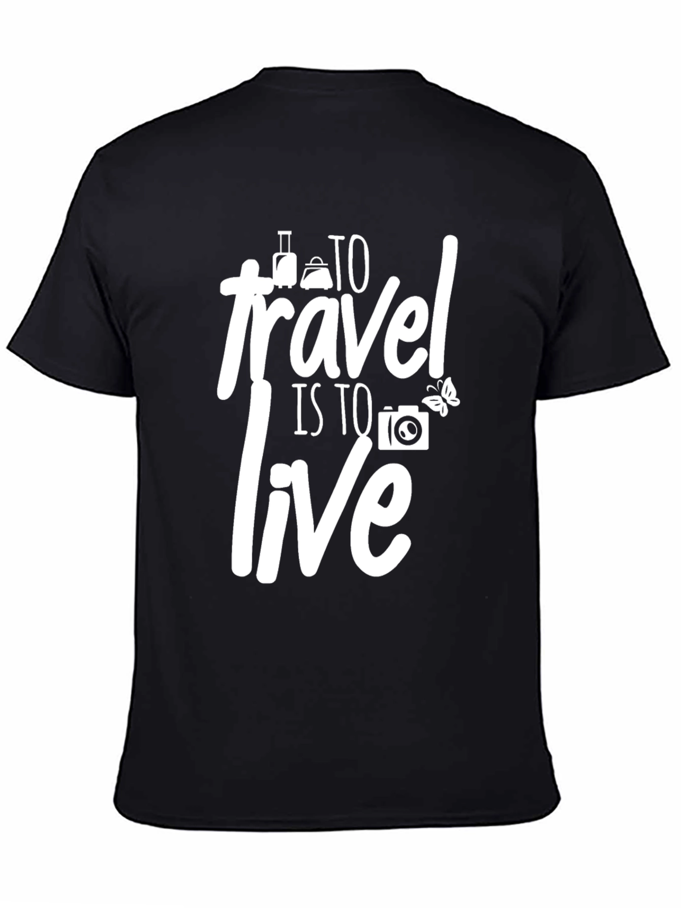 Travel is to Live Graphic Tee - Black