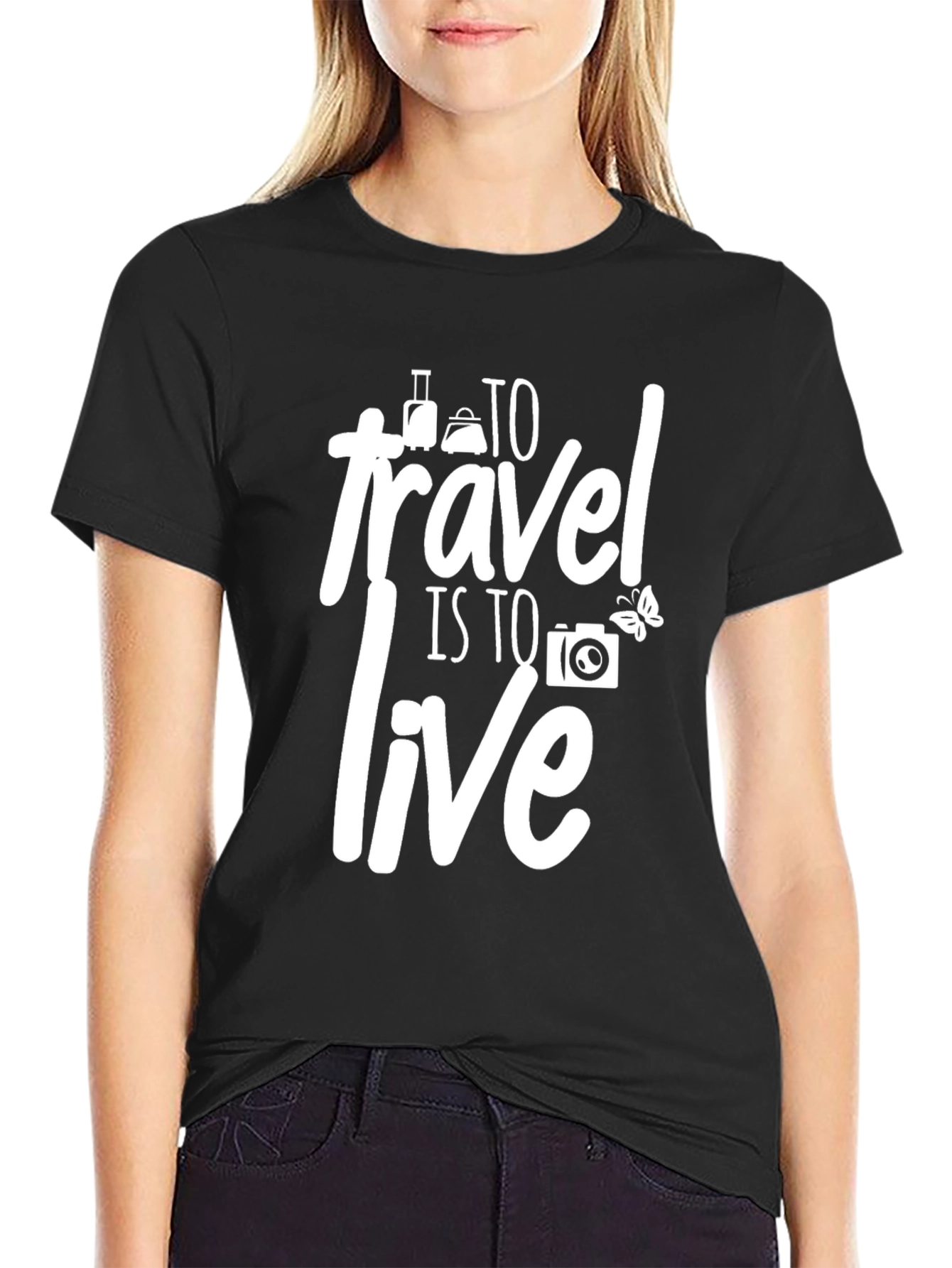 Travel is to Live Graphic Tee - Black