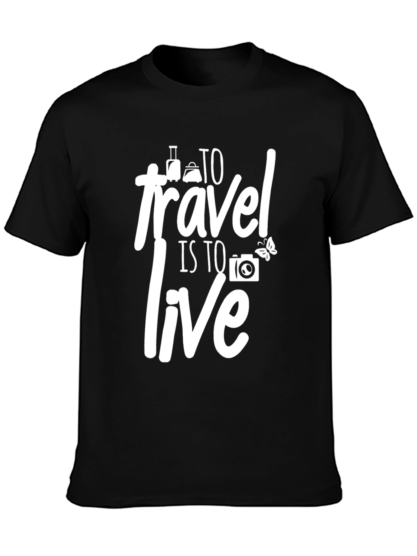 Travel is to Live Graphic Tee - Black