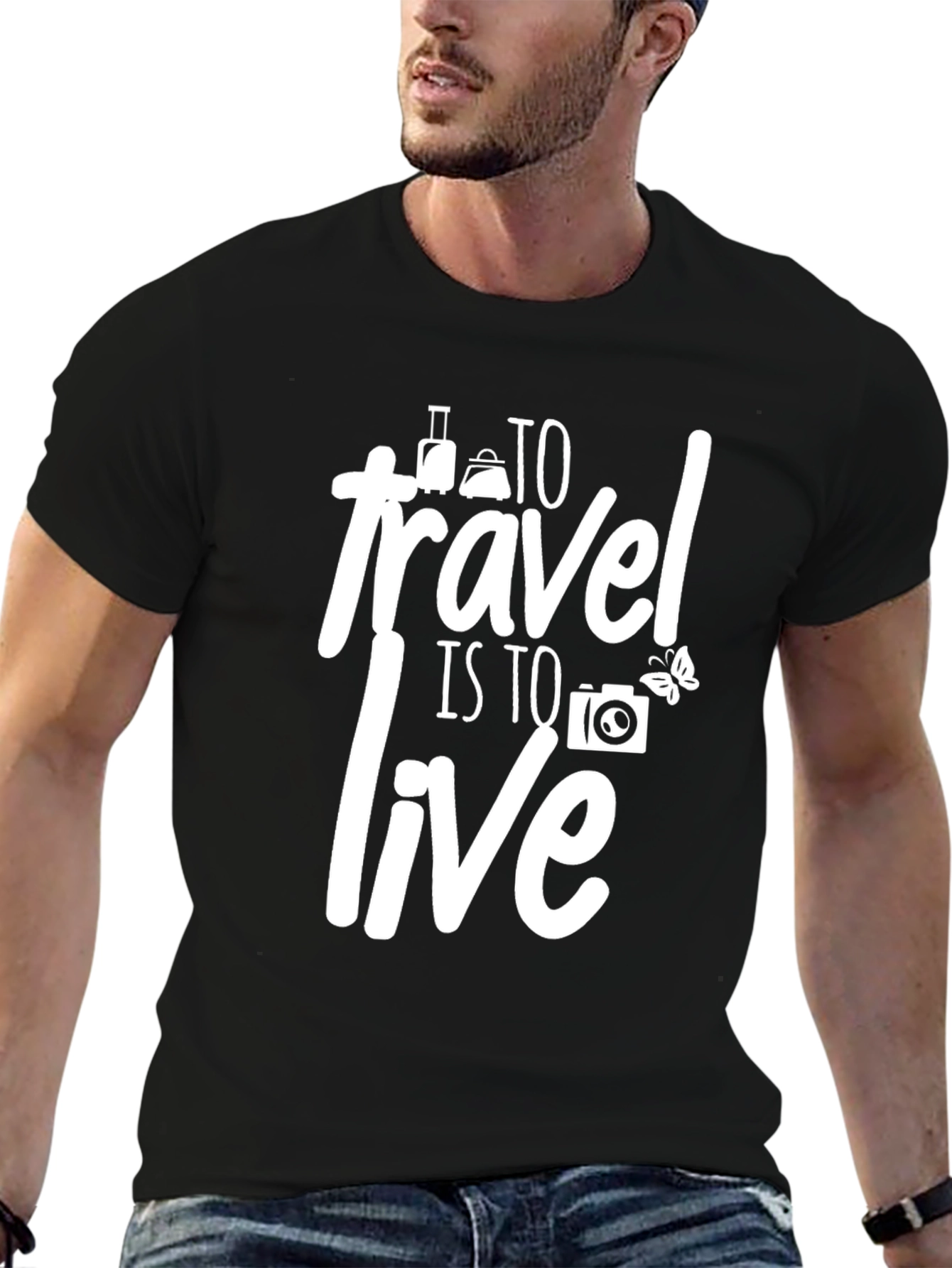 Travel is to Live Graphic Tee - Black
