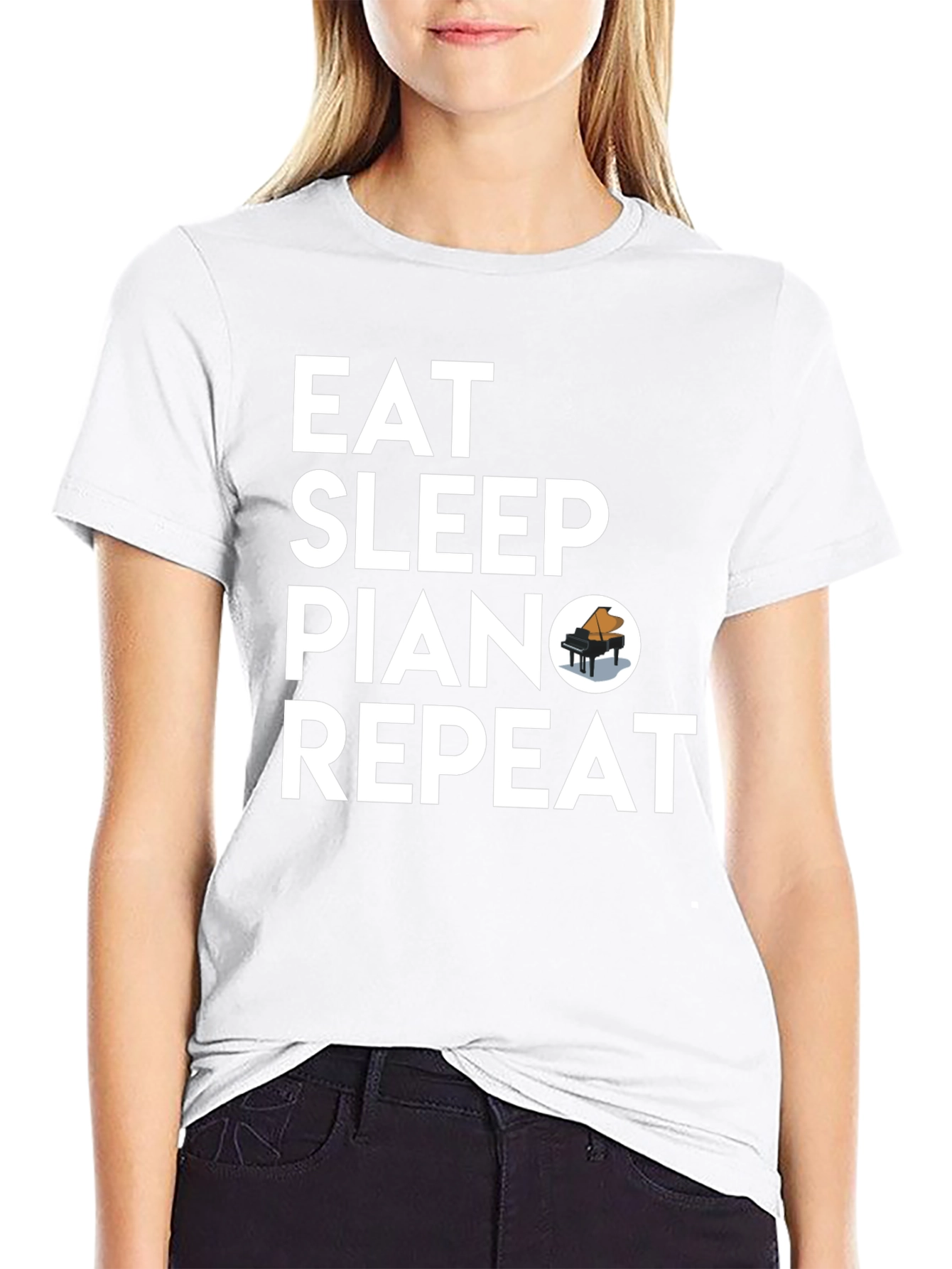Eat Sleep Piano Repeat Graphic T-Shirt