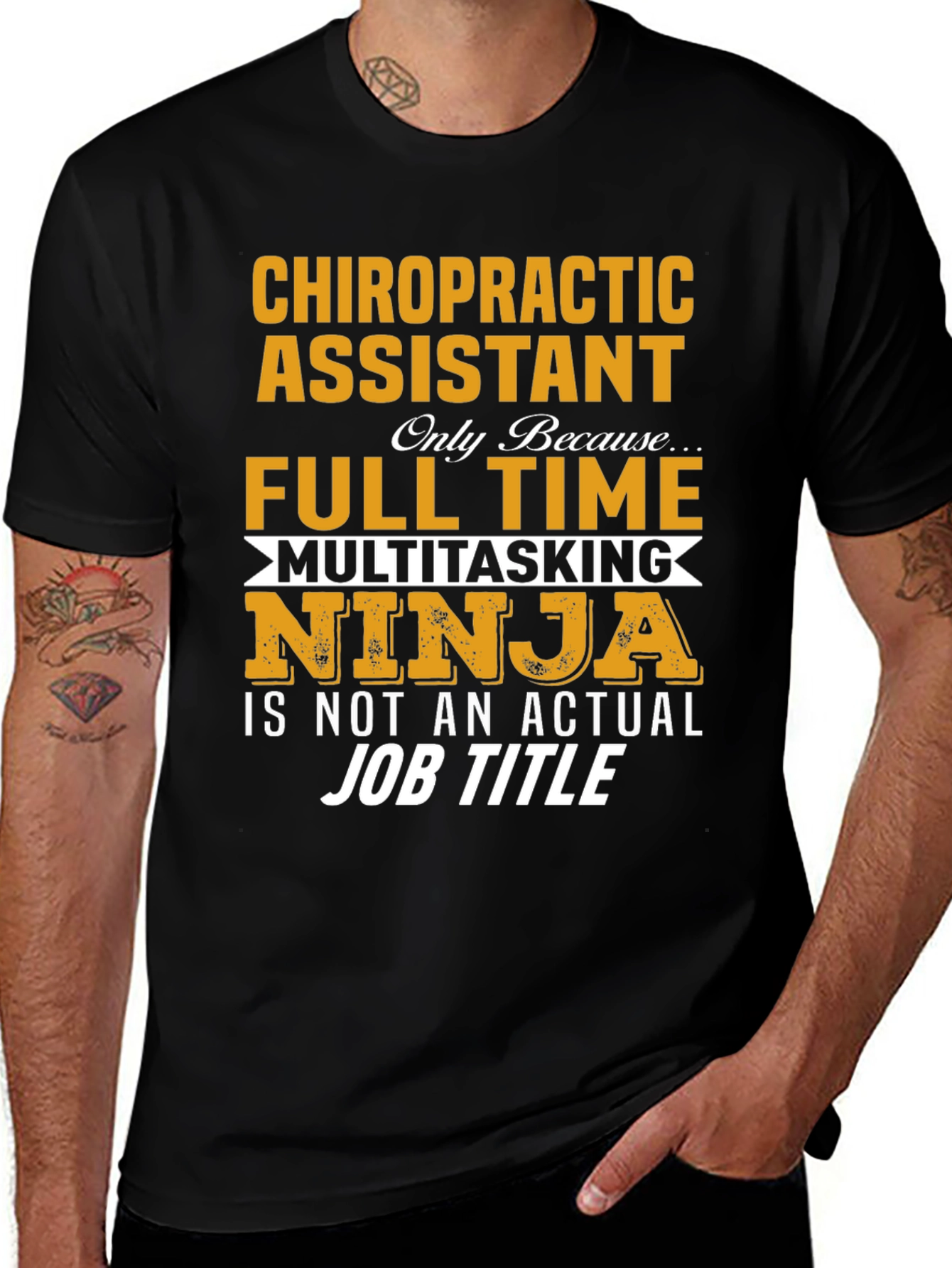 Chiropractic Assistant Full Time Ninja T-Shirt