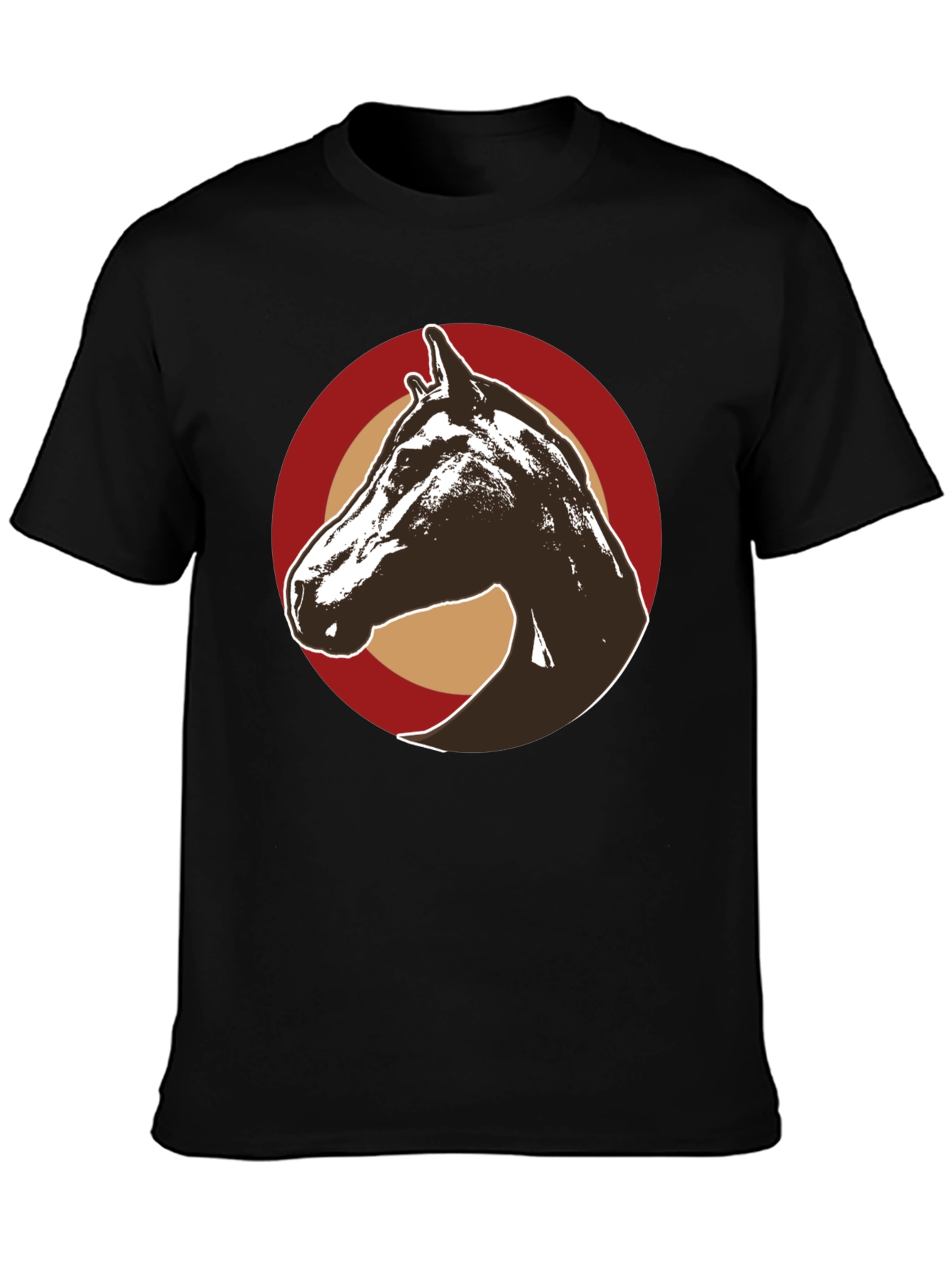 Horse Graphic Tee - Stylish Mens Black T-Shirt