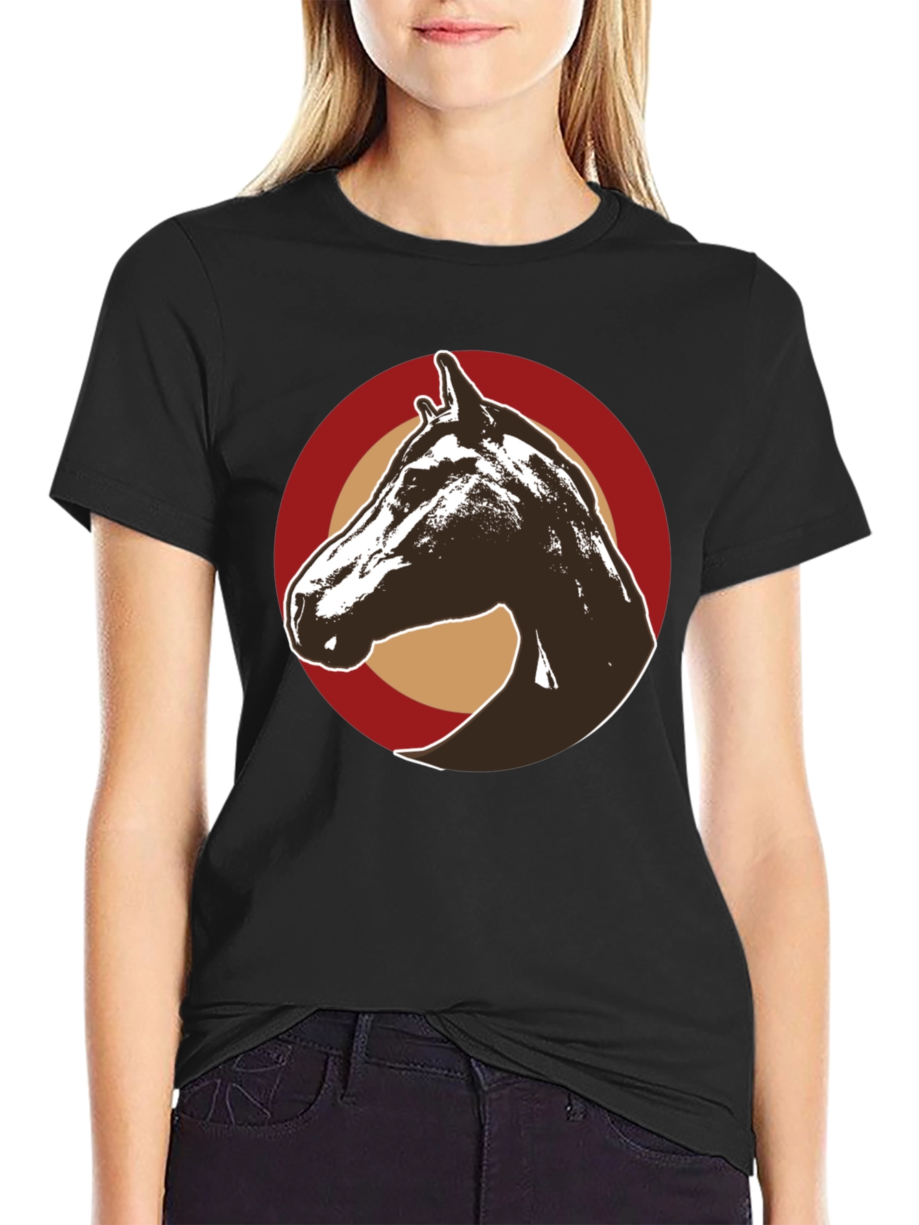 Horse Graphic Tee - Stylish Mens Black T-Shirt