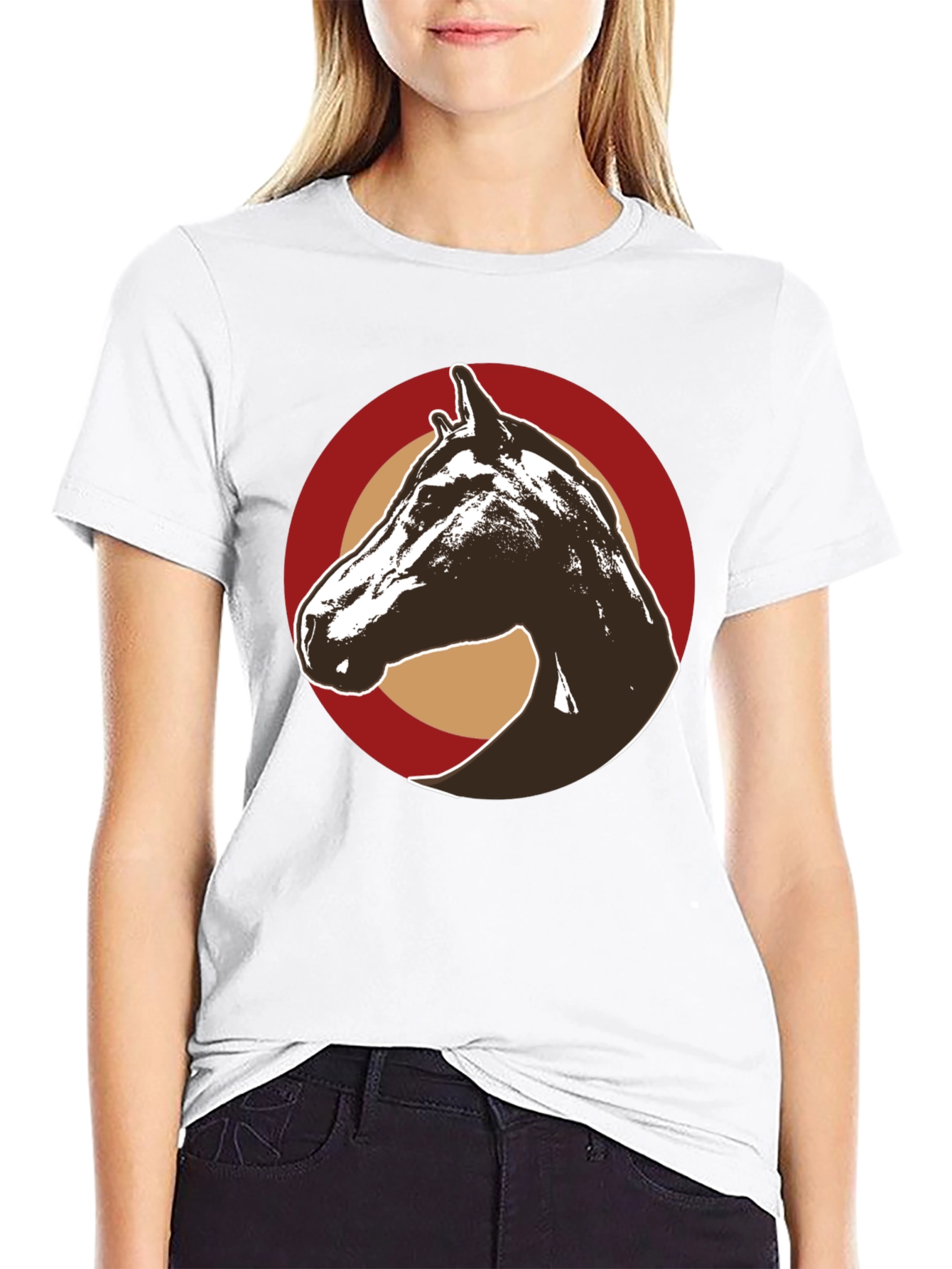Horse Graphic Tee - Stylish Mens Black T-Shirt
