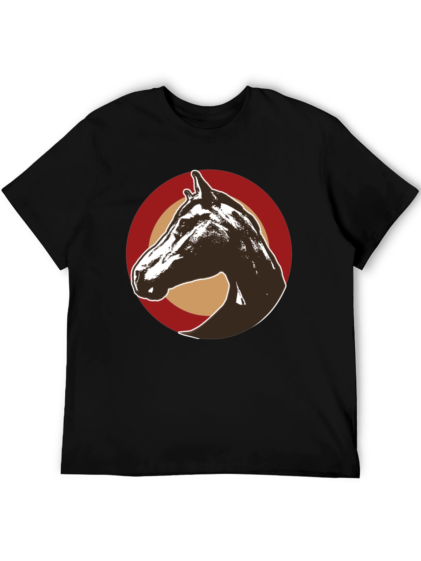 Horse Graphic Tee - Stylish Mens Black T-Shirt