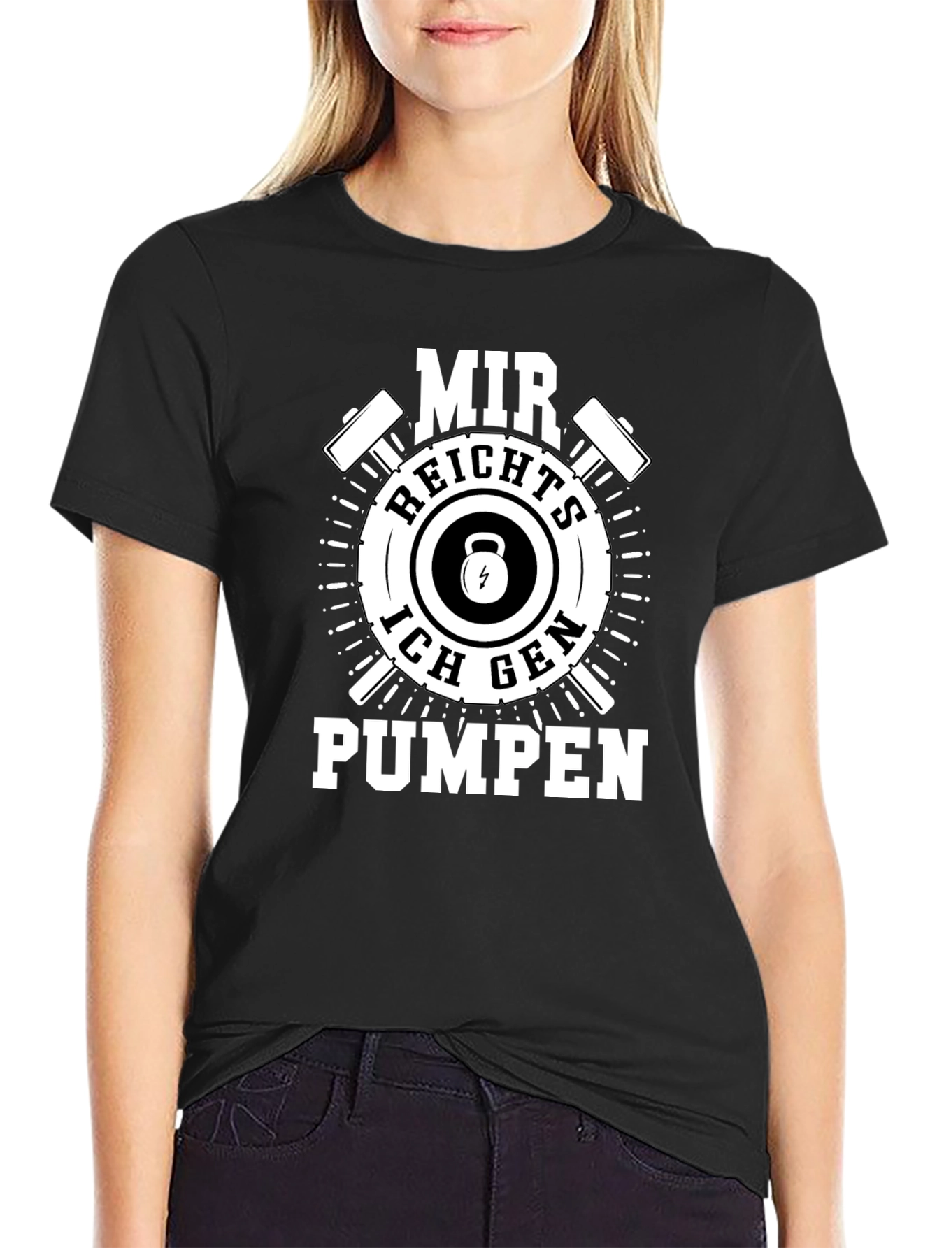 MIR REICHTS ICH GEH PUMPEN Black T-Shirt