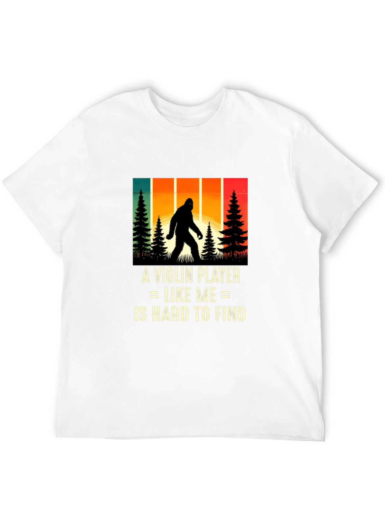 Violin Player Bigfoot Graphic T-Shirt