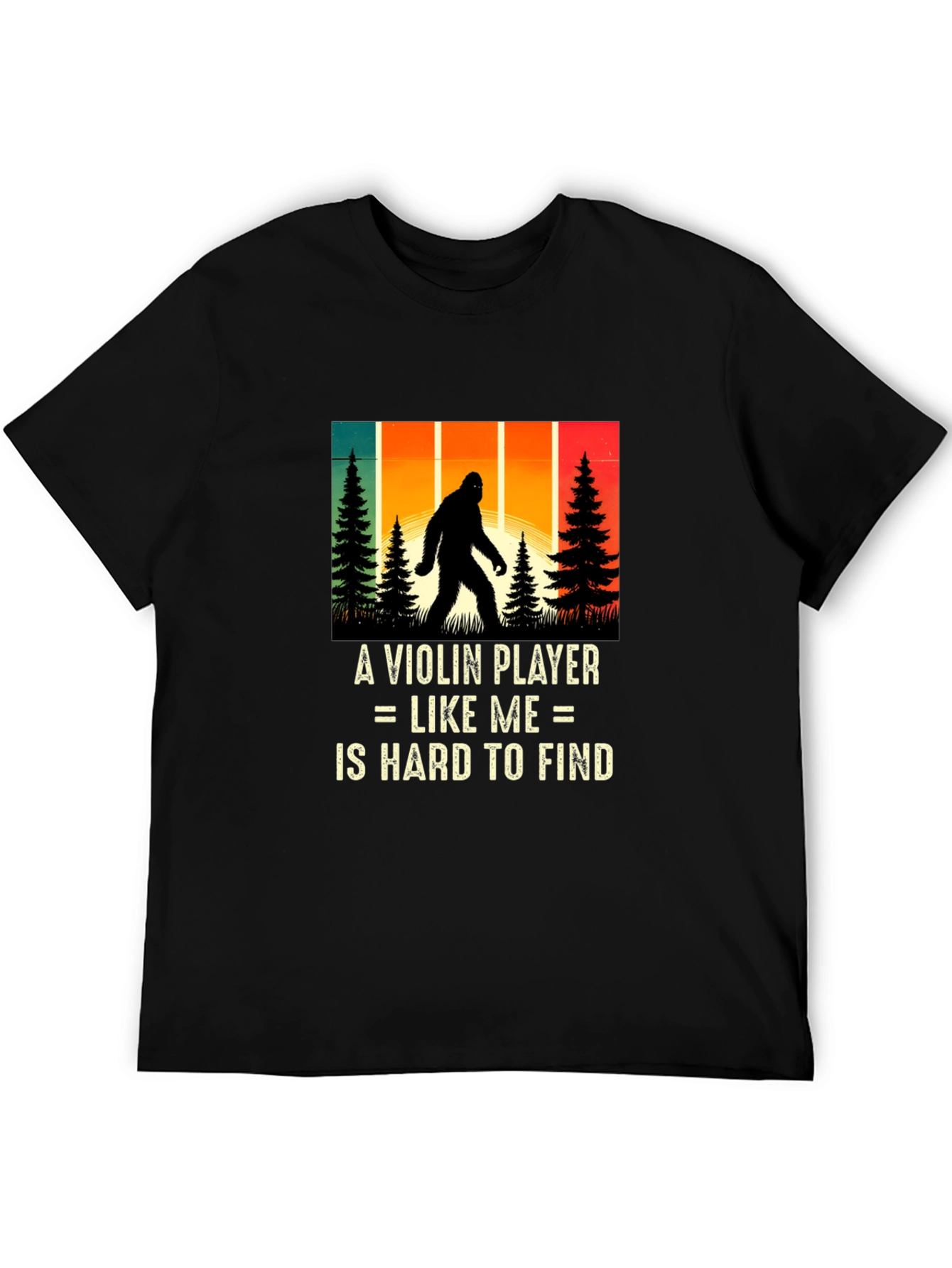 Violin Player Bigfoot Graphic T-Shirt