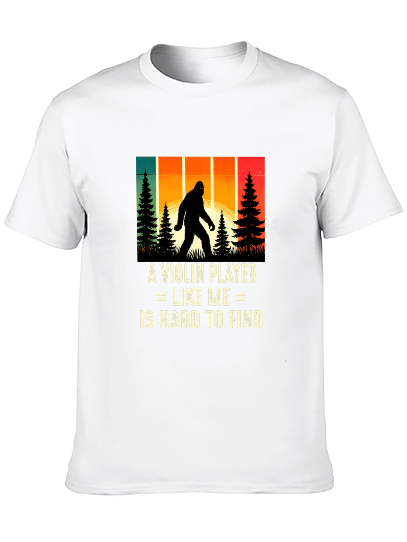 Violin Player Bigfoot Graphic T-Shirt