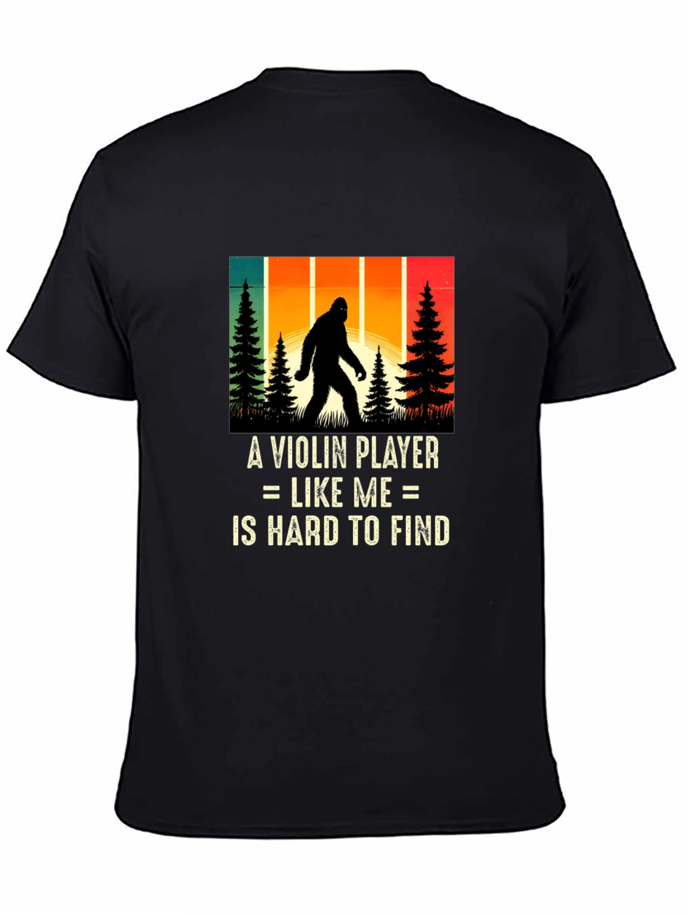 Violin Player Bigfoot Graphic T-Shirt
