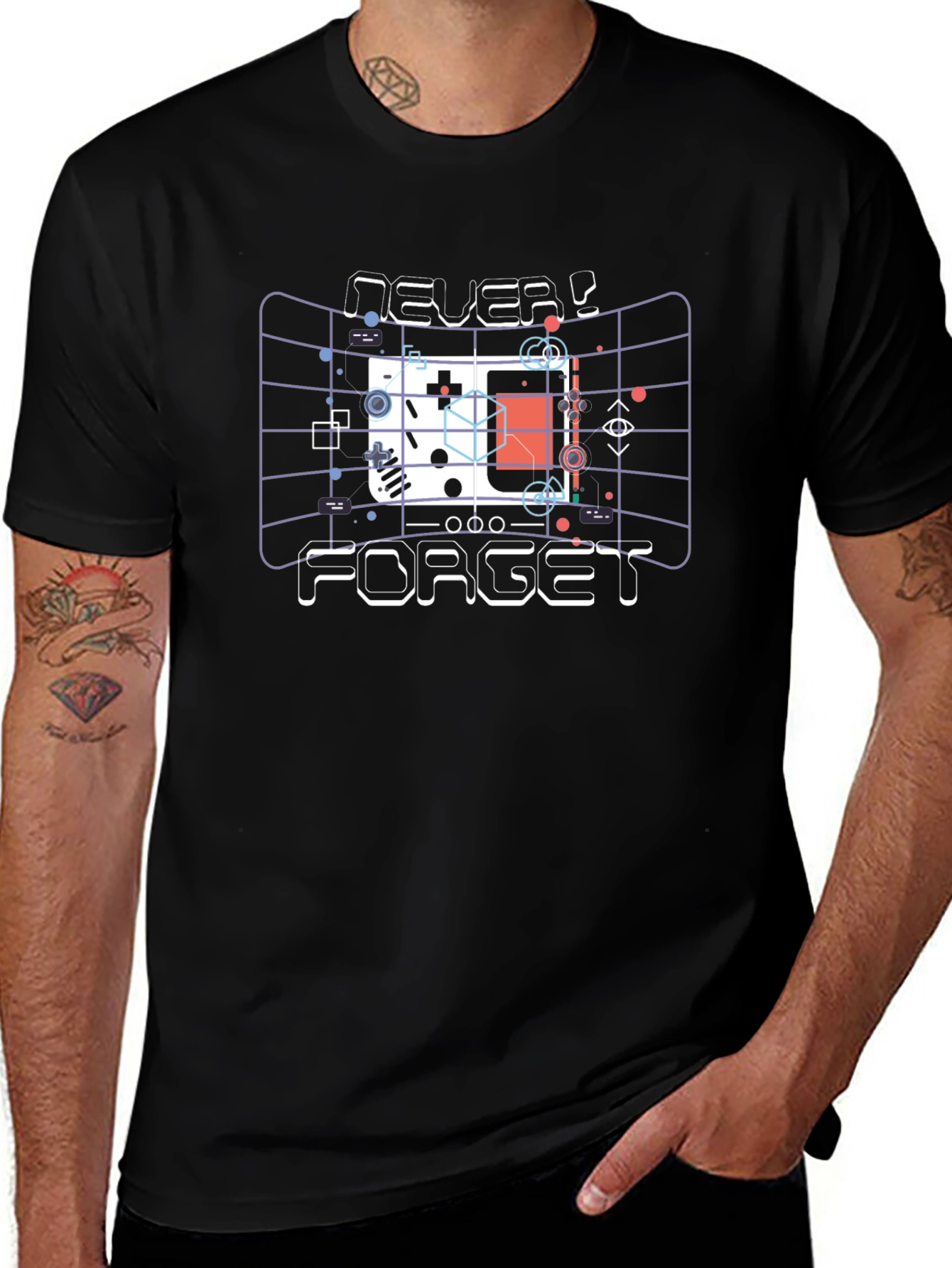 Retro Game Console T-Shirt - Never Forget