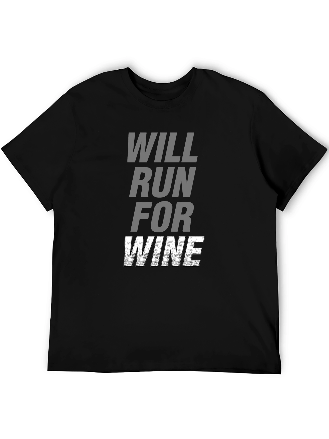 Will Run for Wine Black T-Shirt