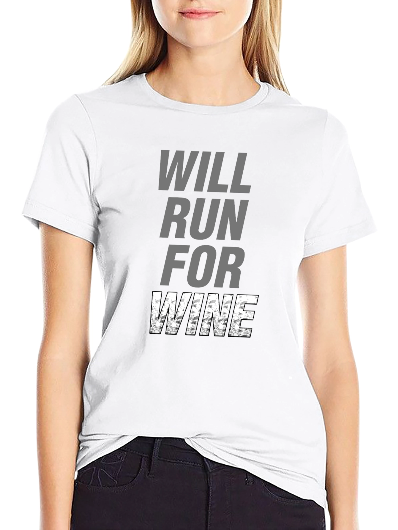 Will Run for Wine Black T-Shirt